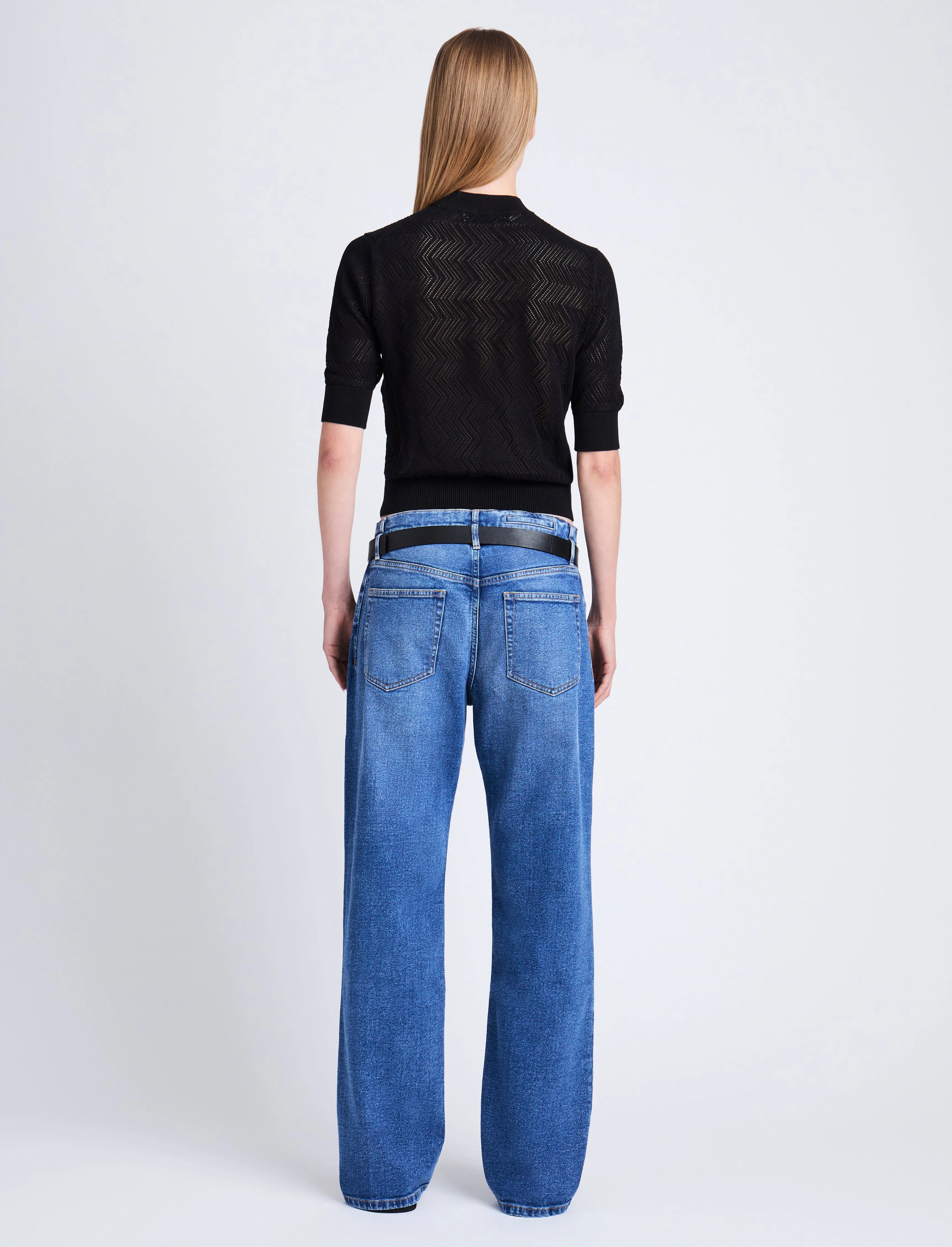 Nicola Knit Sweater in Zig Zag Pointelle sold by Proenza Schouler product image thumbnail 5