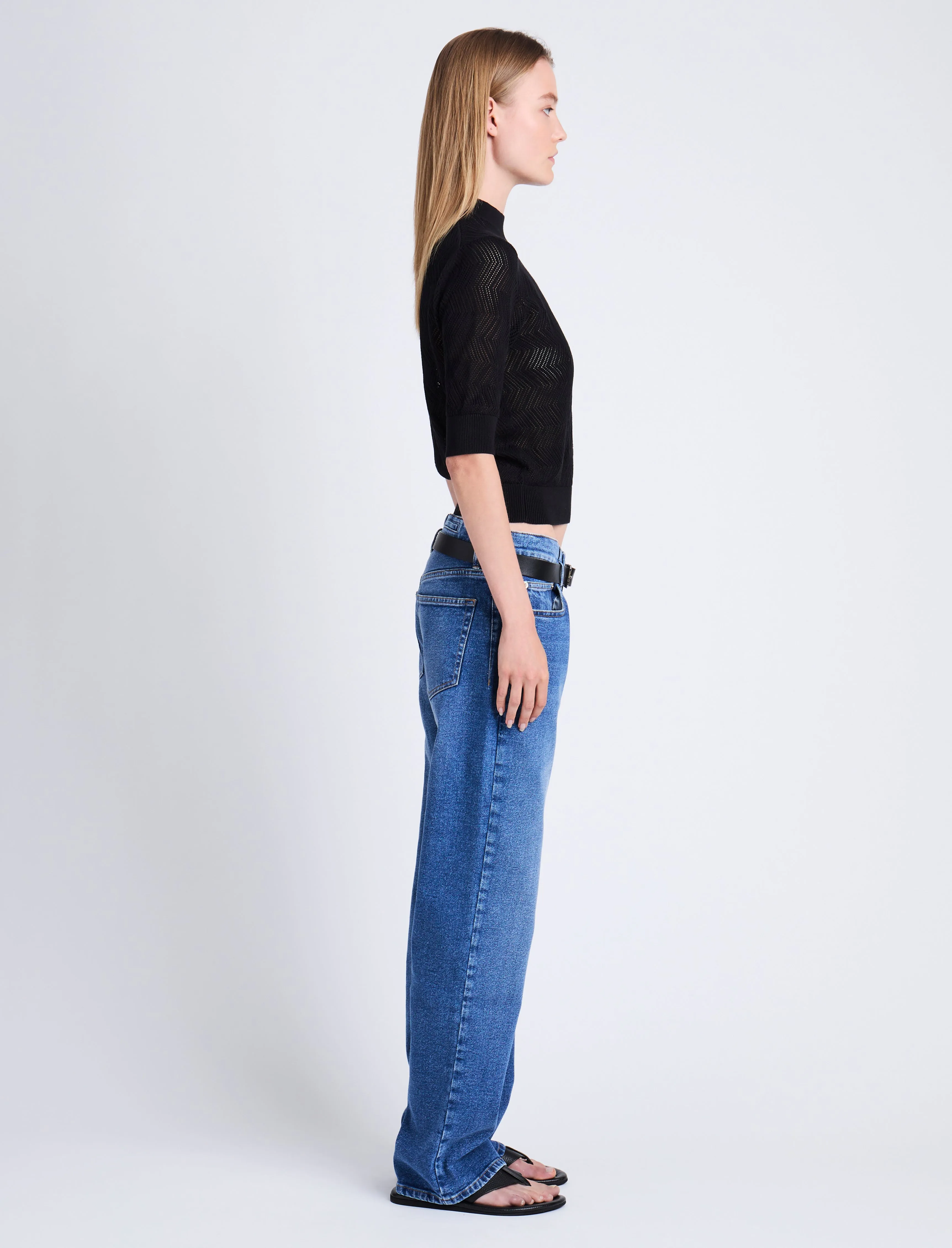 Nicola Knit Sweater in Zig Zag Pointelle sold by Proenza Schouler product image thumbnail 4