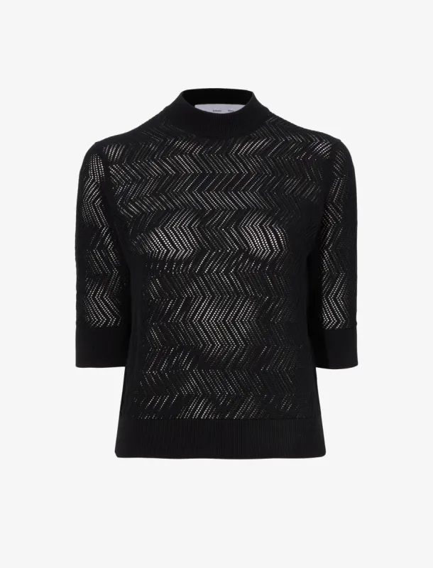 Nicola Knit Sweater in Zig Zag Pointelle made by Proenza Schouler
