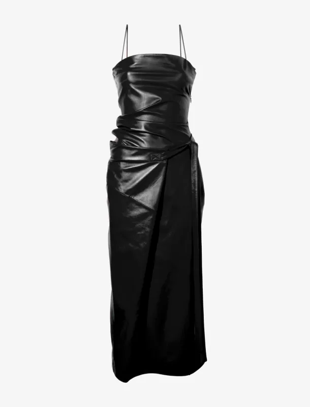 Delancy Dress in Glossy Leather sold by Proenza Schouler