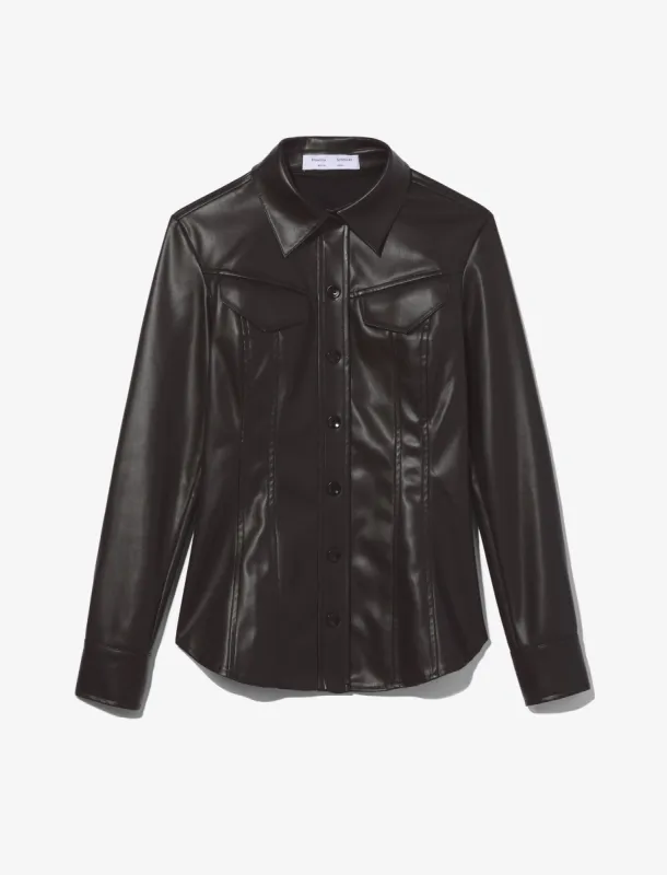 Faux Leather Tapered Shirt sold by Proenza Schouler