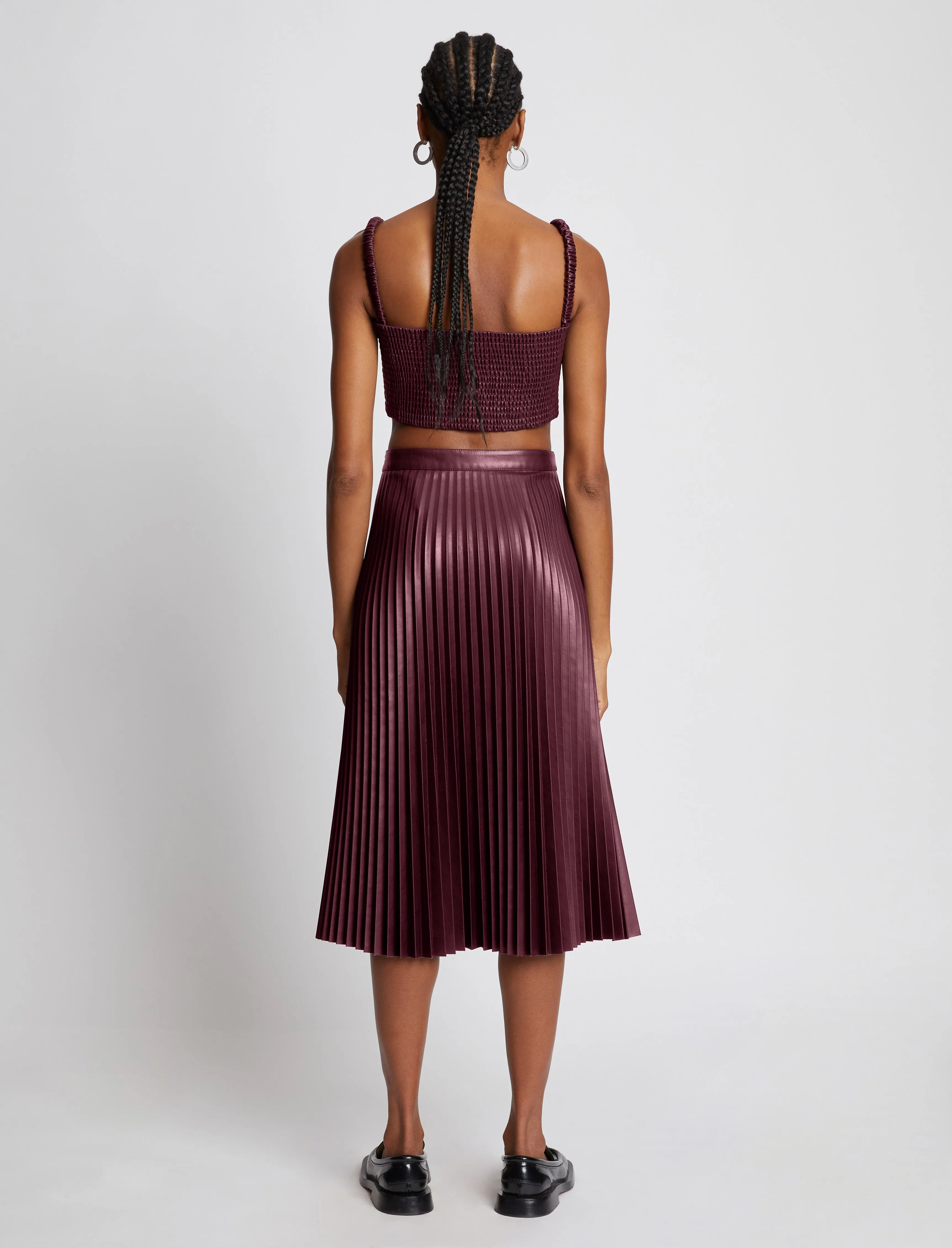 Faux Leather Smocked Top - PLUM sold by Proenza Schouler product image thumbnail 5