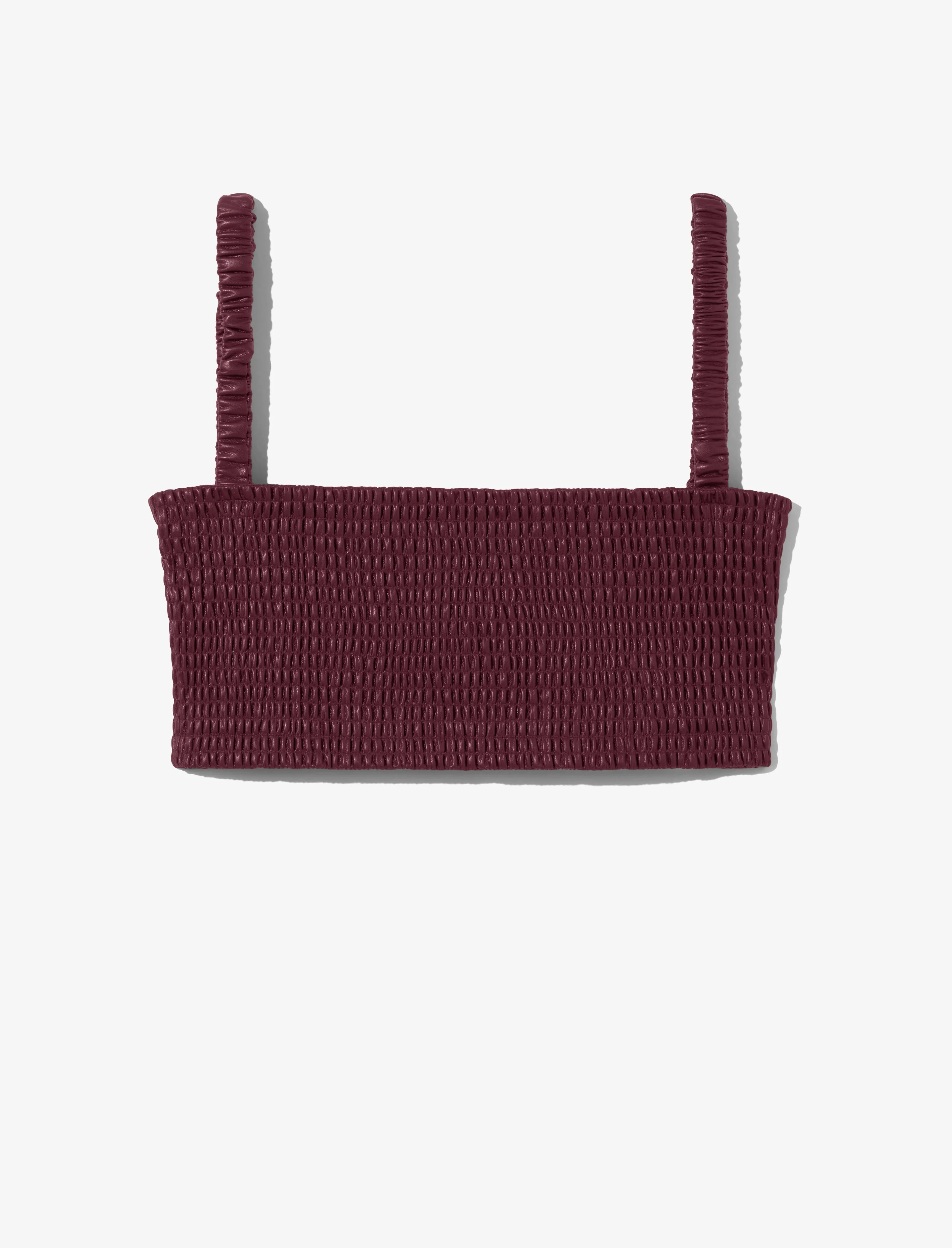 Faux Leather Smocked Top - PLUM sold by Proenza Schouler