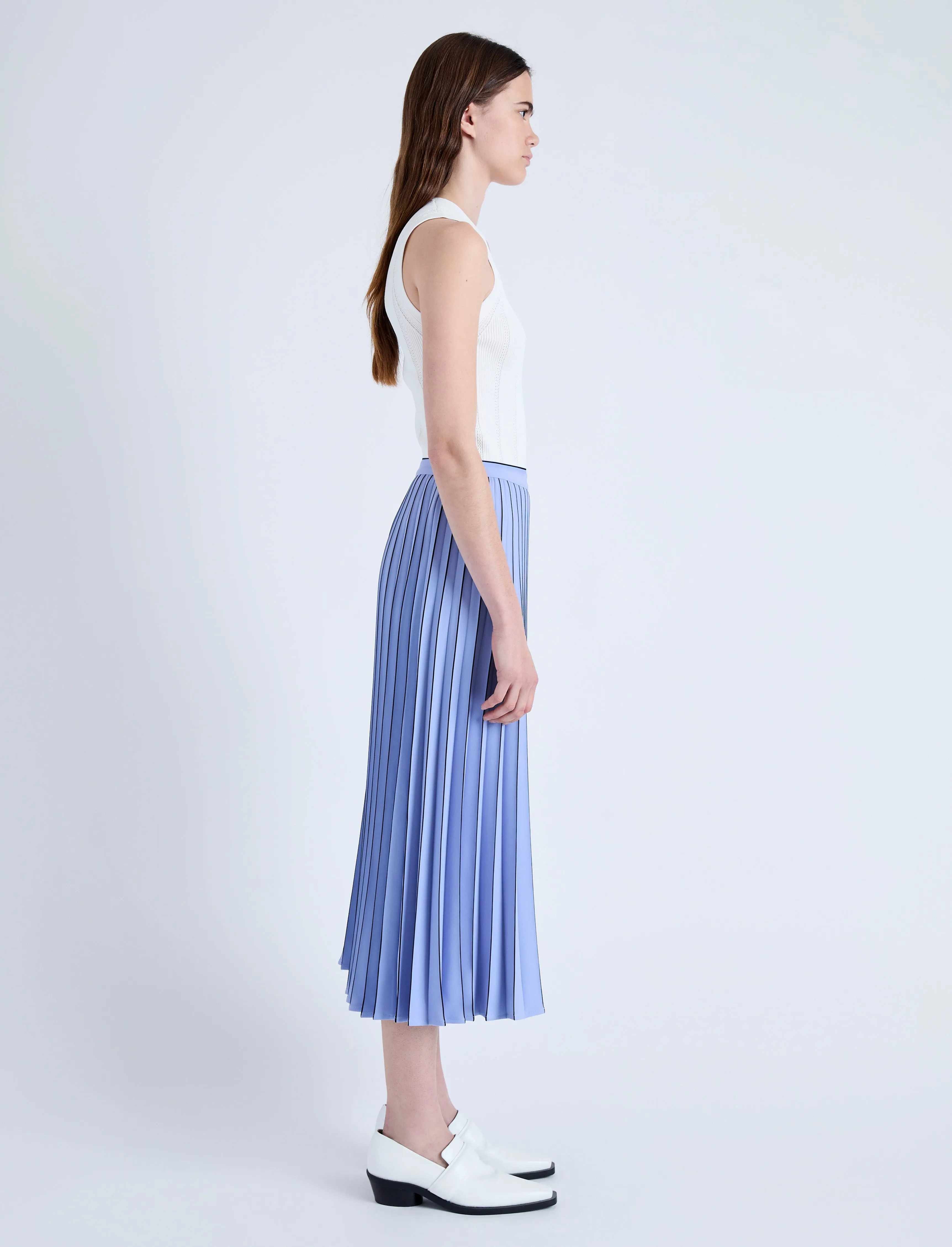 Miles Skirt in Pleated Crepe sold by Proenza Schouler product image thumbnail 3