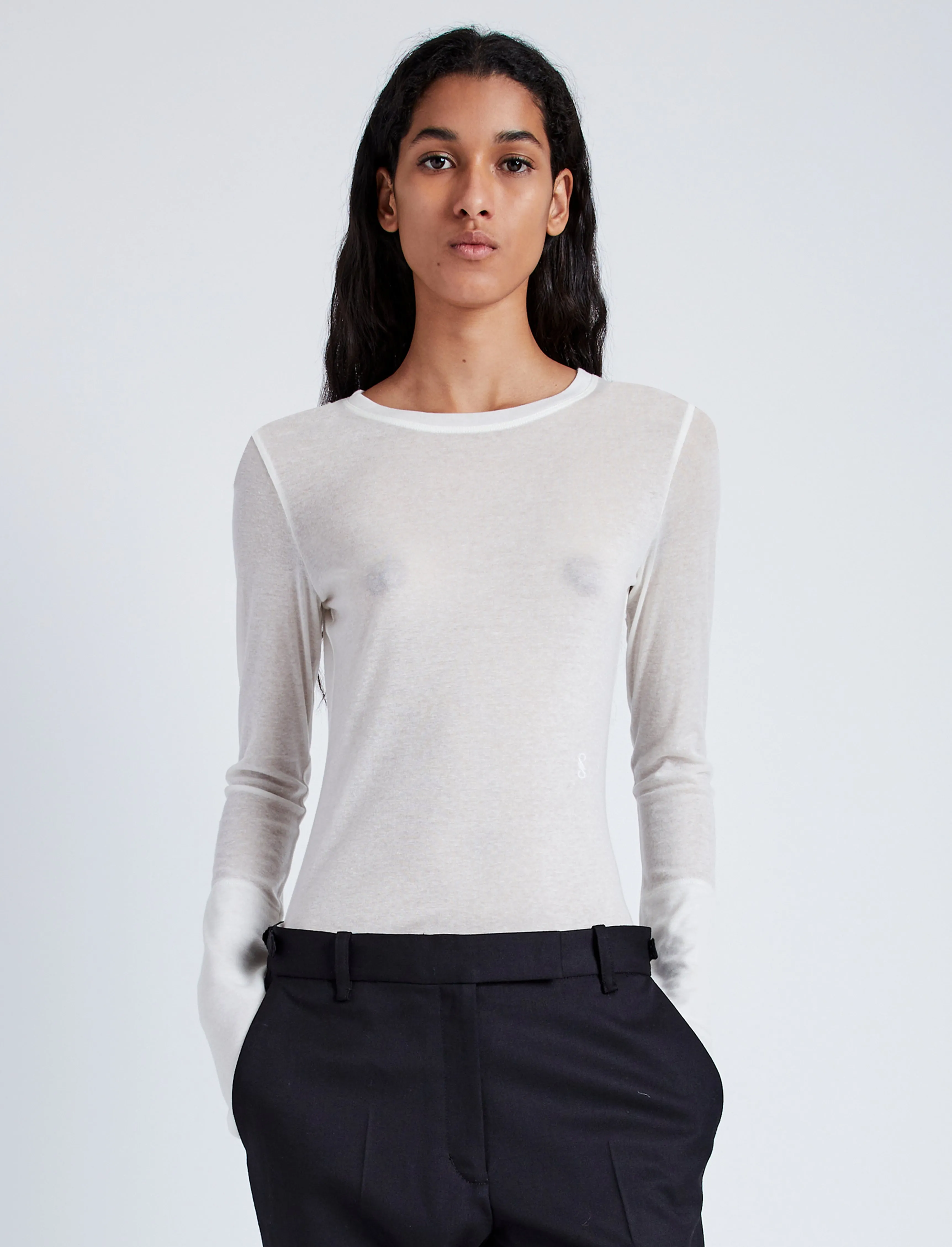 Kaiya Top in Sheer Slub Jersey sold by Proenza Schouler product image thumbnail 2