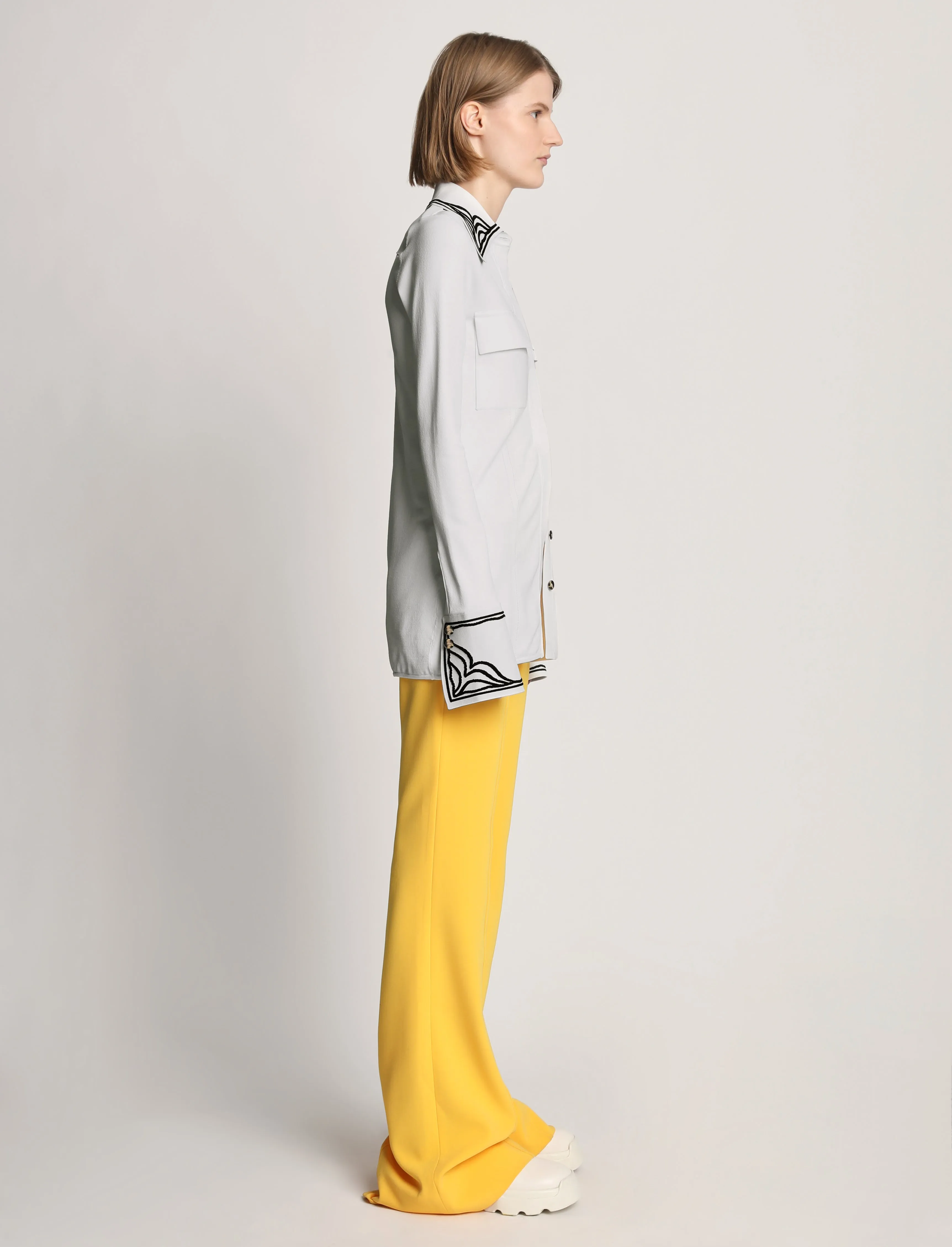 Cloque Jacquard Knit Shirt - OFF WHITE sold by Proenza Schouler product image thumbnail 4