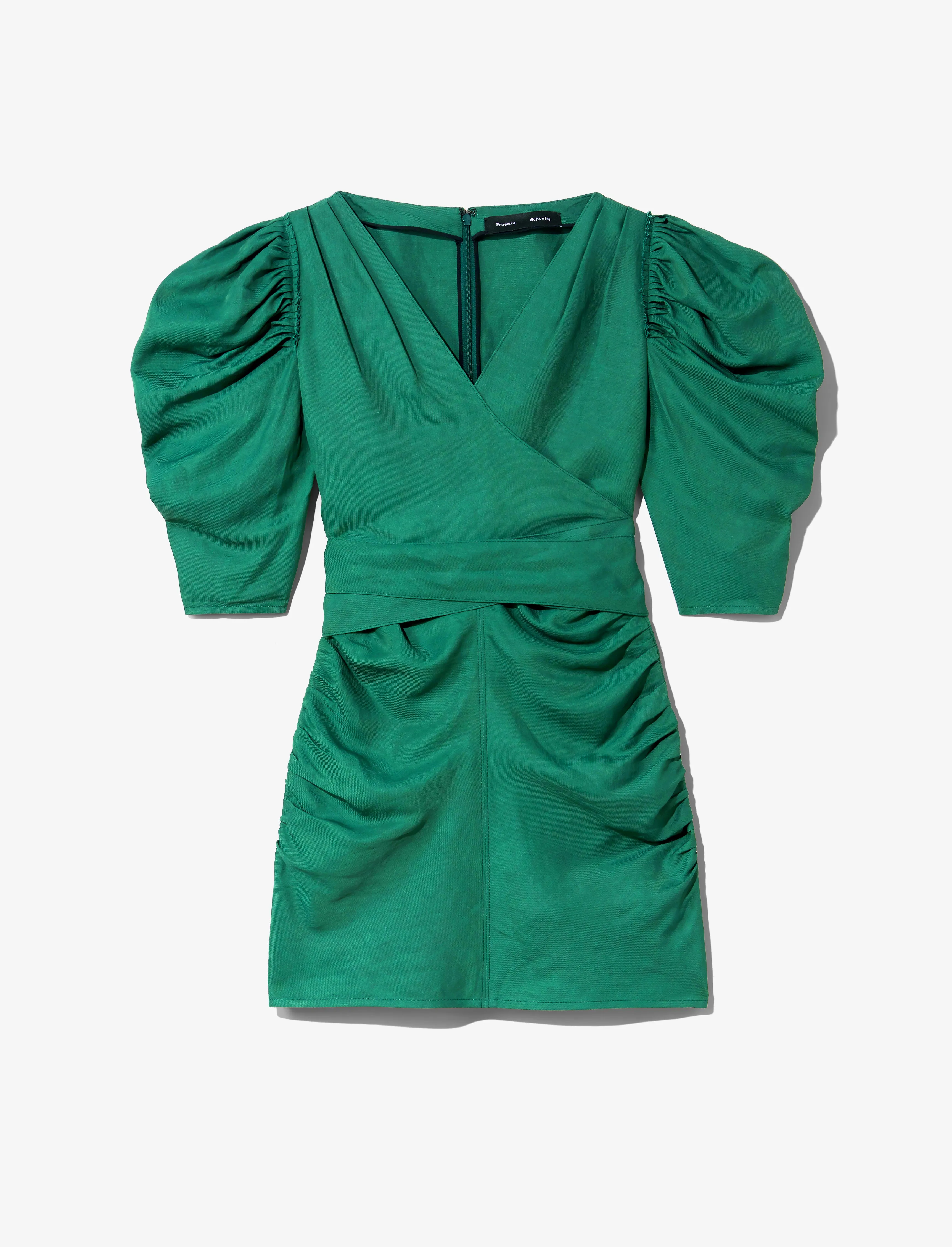 Linen Viscose Shirred Sleeve Top sold by Proenza Schouler