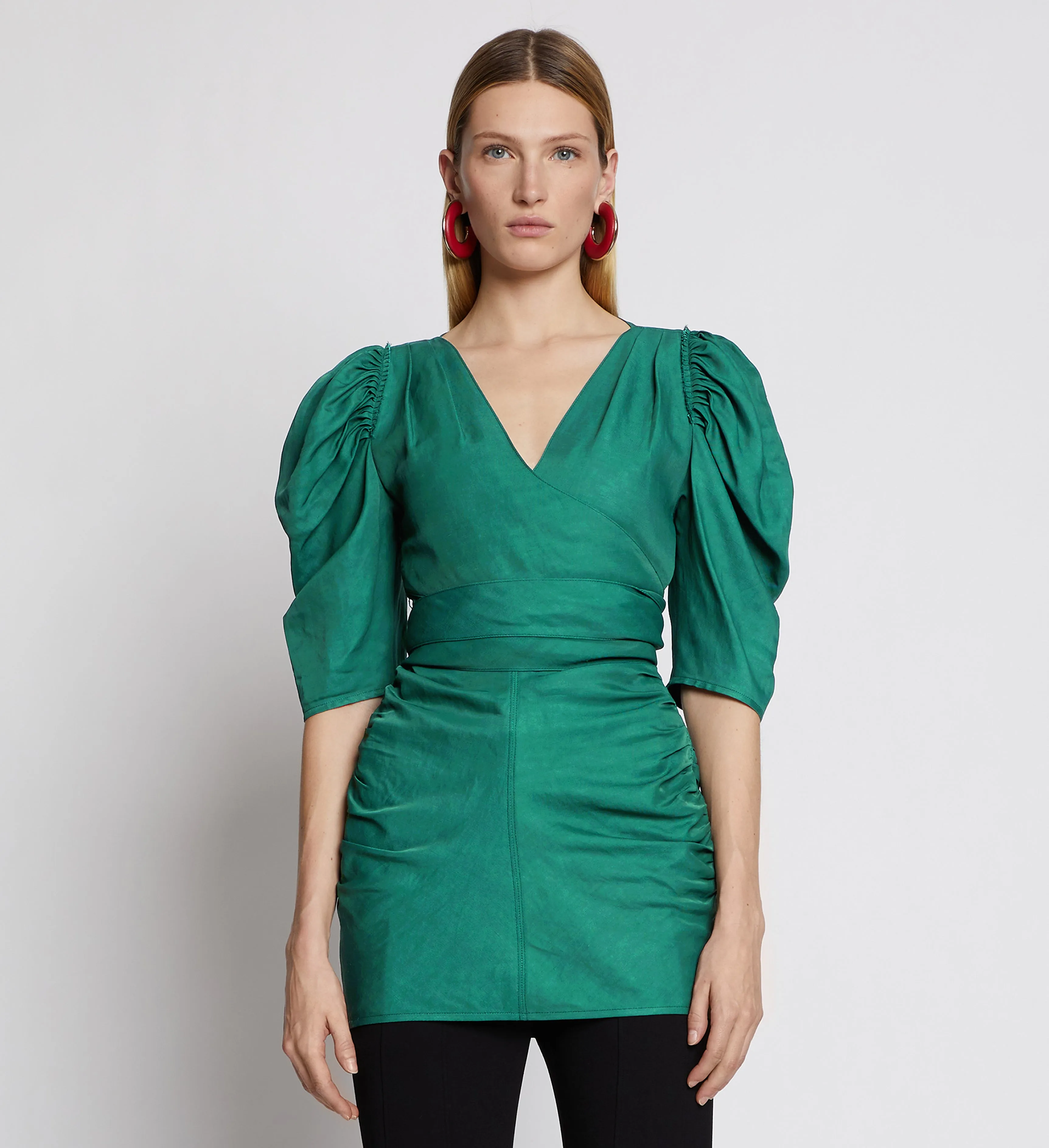 Linen Viscose Shirred Sleeve Top sold by Proenza Schouler product image thumbnail 2