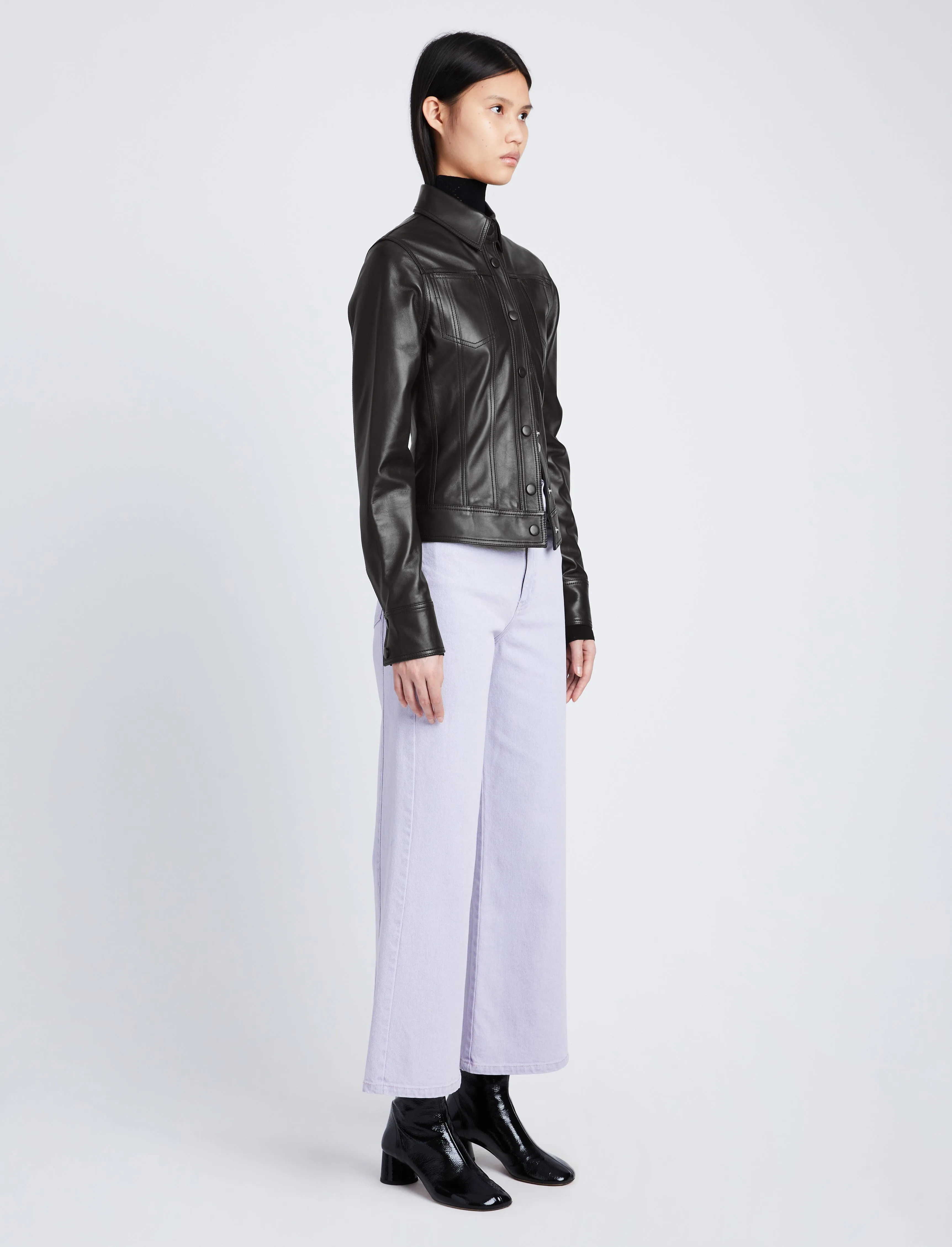 Sculpted Lightweight Leather Jacket sold by Proenza Schouler product image thumbnail 4