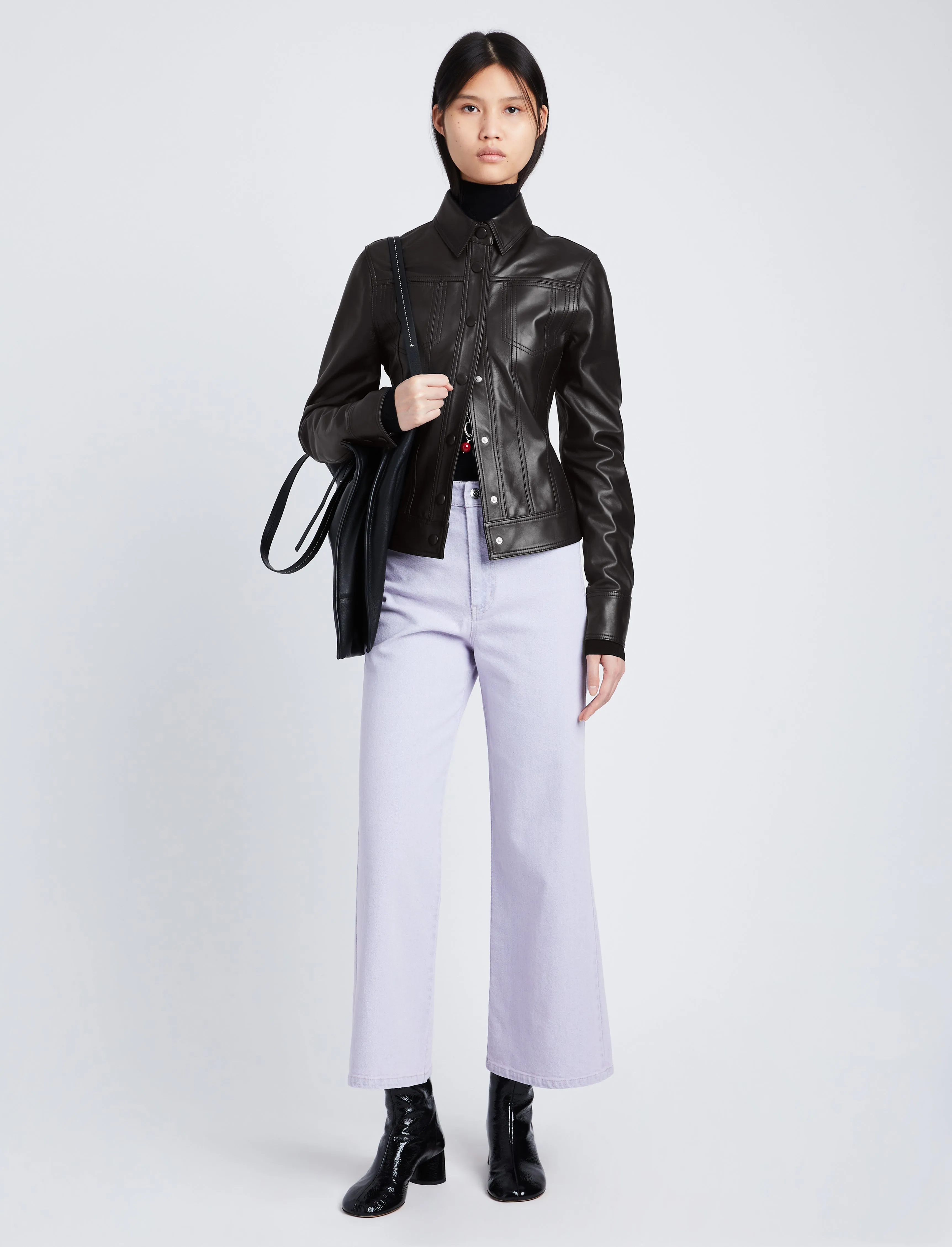 Sculpted Lightweight Leather Jacket sold by Proenza Schouler product image thumbnail 3