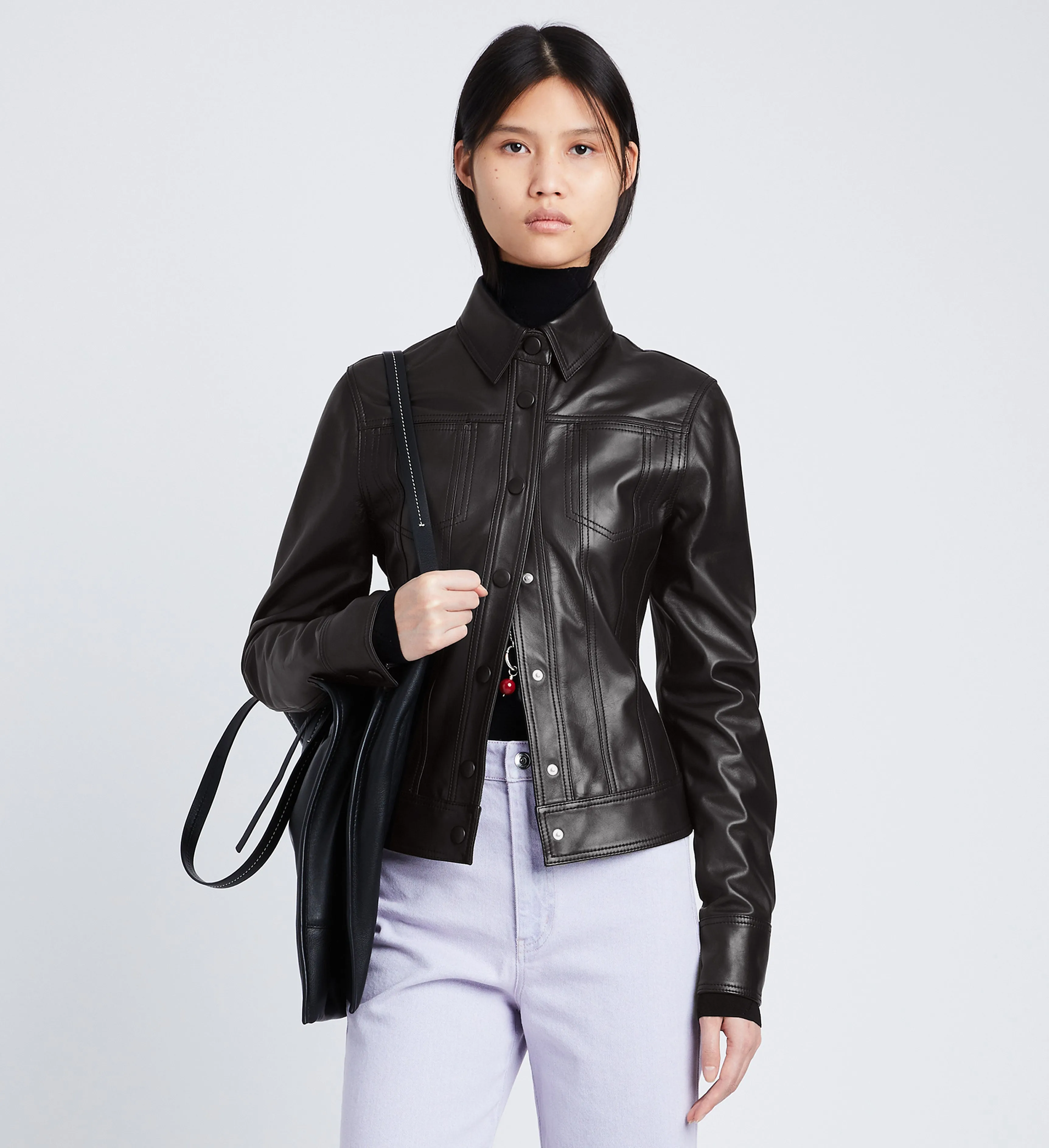 Sculpted Lightweight Leather Jacket sold by Proenza Schouler product image thumbnail 2