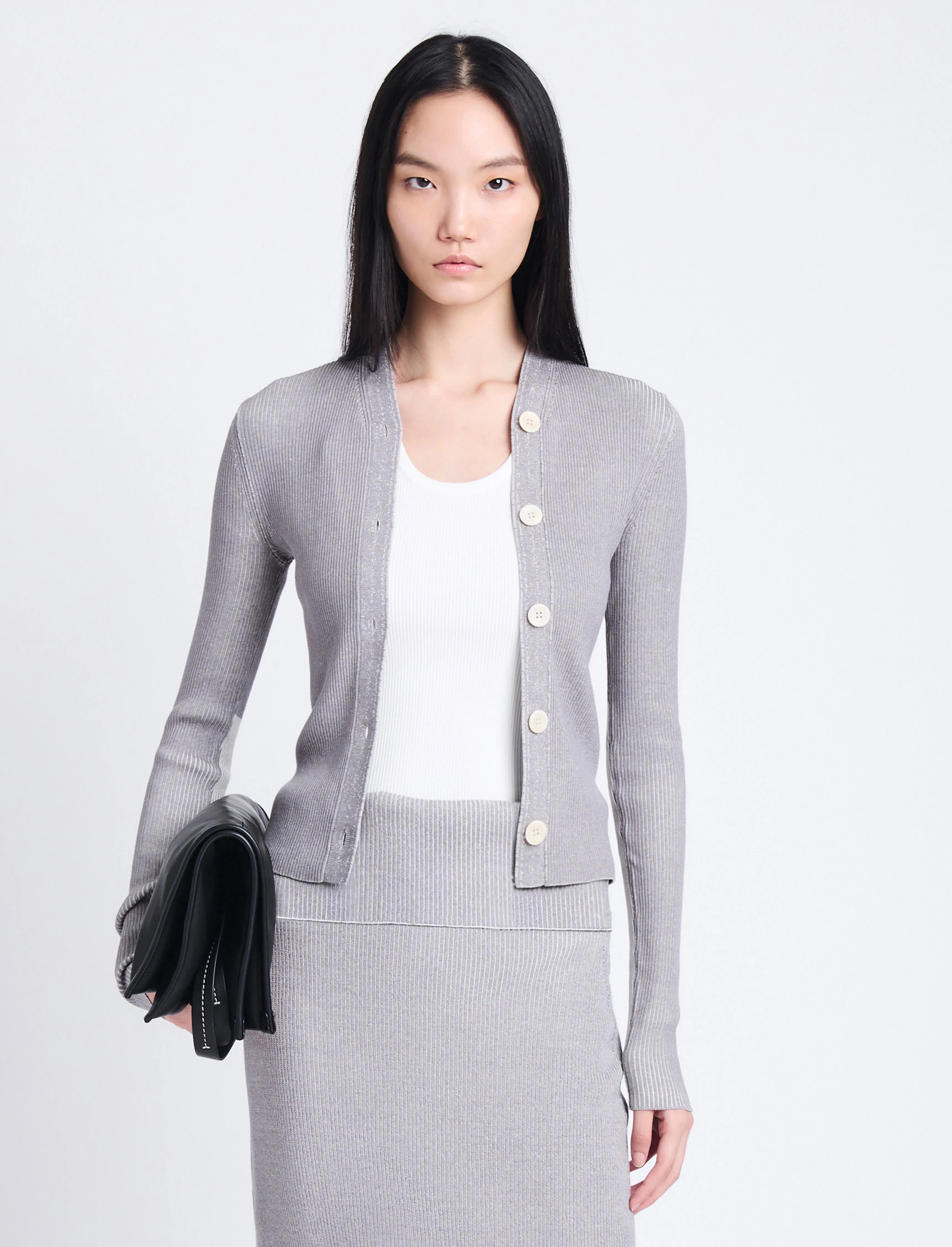 Winnie Cardigan in Plaited Rib Knits sold by Proenza Schouler product image thumbnail 2