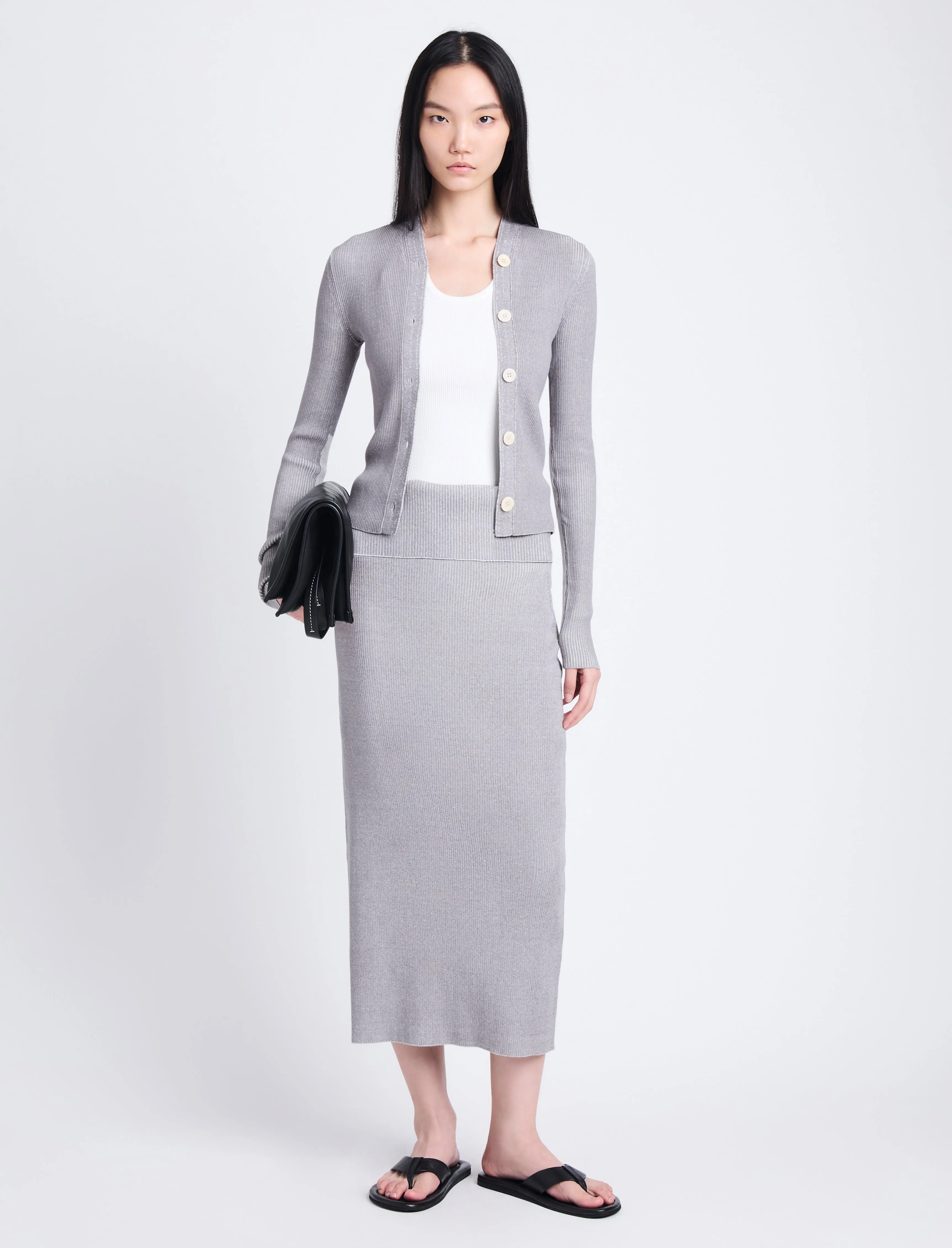 Winnie Cardigan in Plaited Rib Knits sold by Proenza Schouler product image thumbnail 3