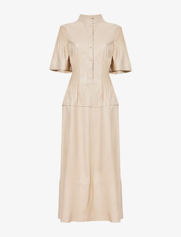 Leather Pintuck Dress - CANVAS sold by Proenza Schouler