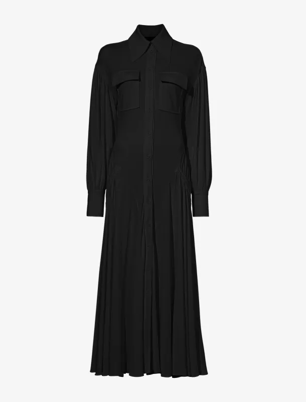 Pleated Matte Jersey Shirt Dress made by Proenza Schouler