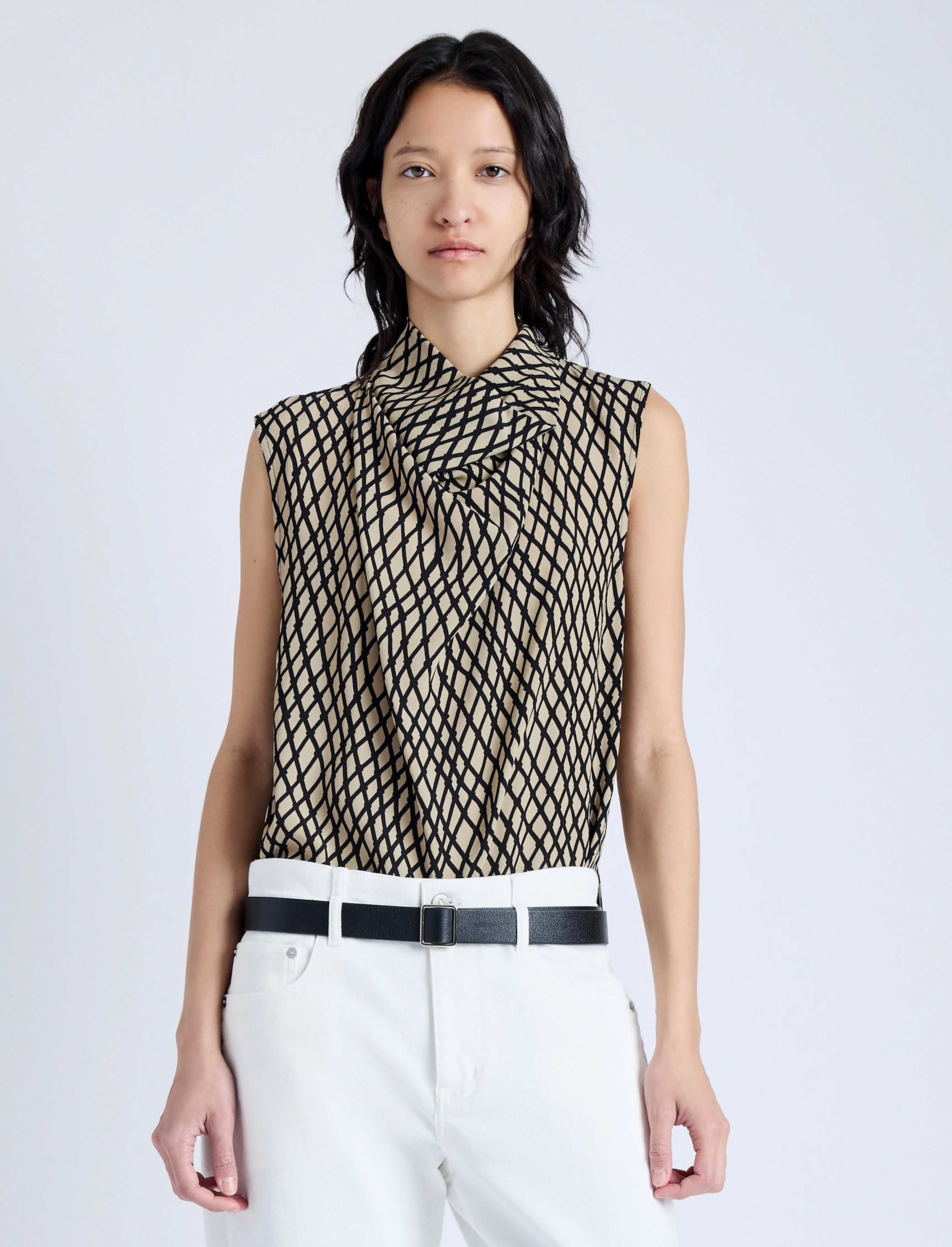 Valerie Top in Printed Viscose Crepe sold by Proenza Schouler product image thumbnail 2