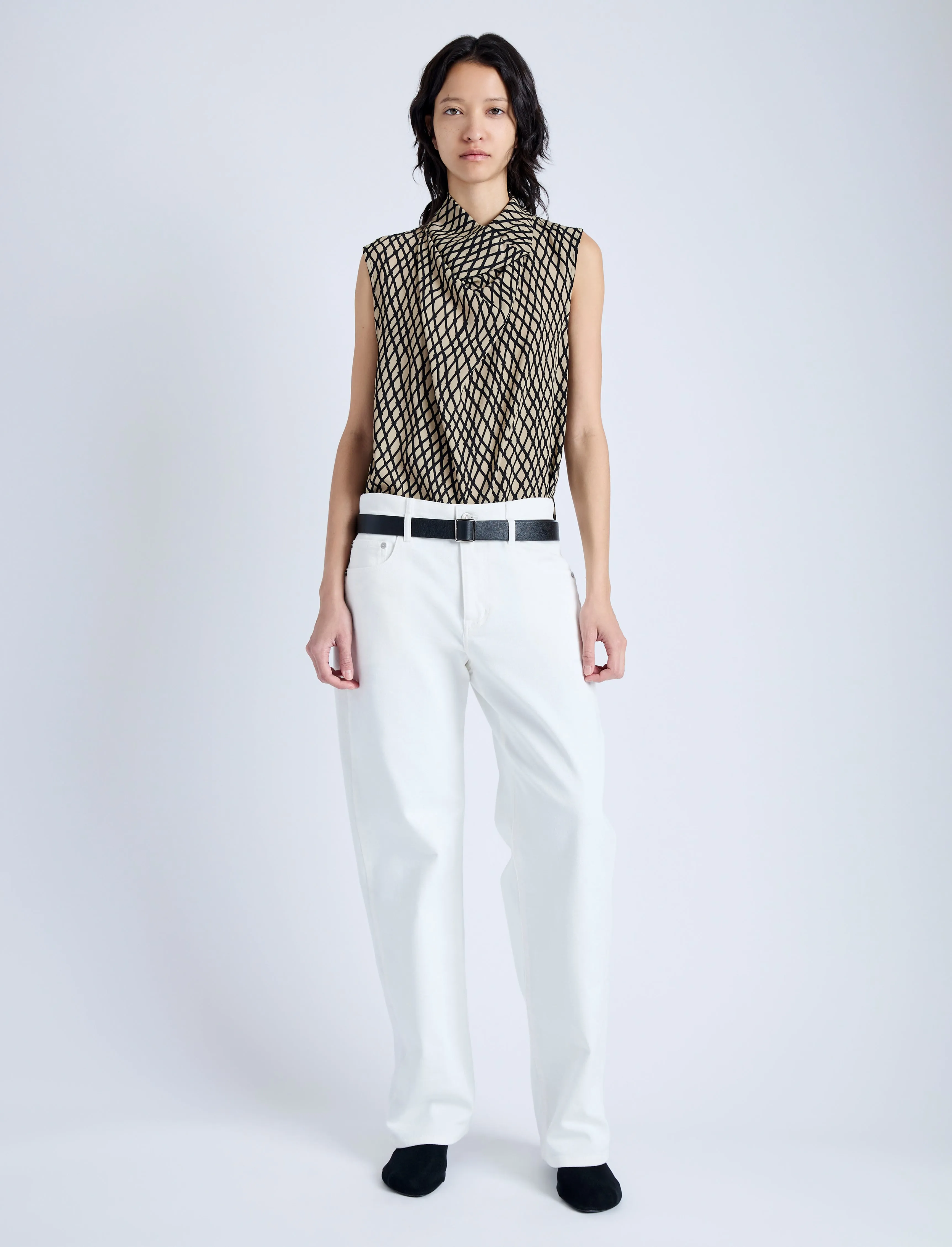 Valerie Top in Printed Viscose Crepe sold by Proenza Schouler product image thumbnail 3