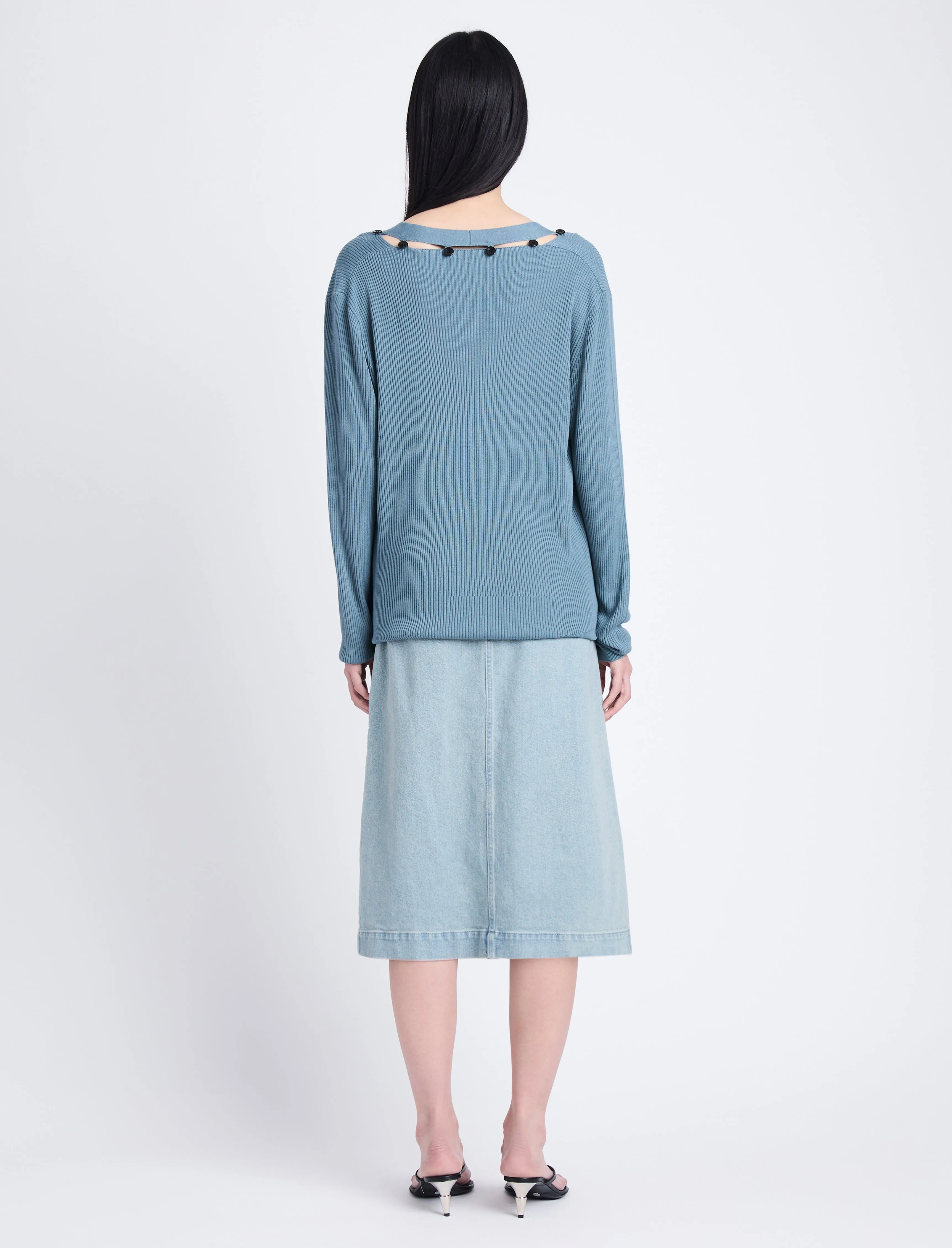 Iris Wrap Skirt in Stretch Twill sold by Proenza Schouler product image thumbnail 4