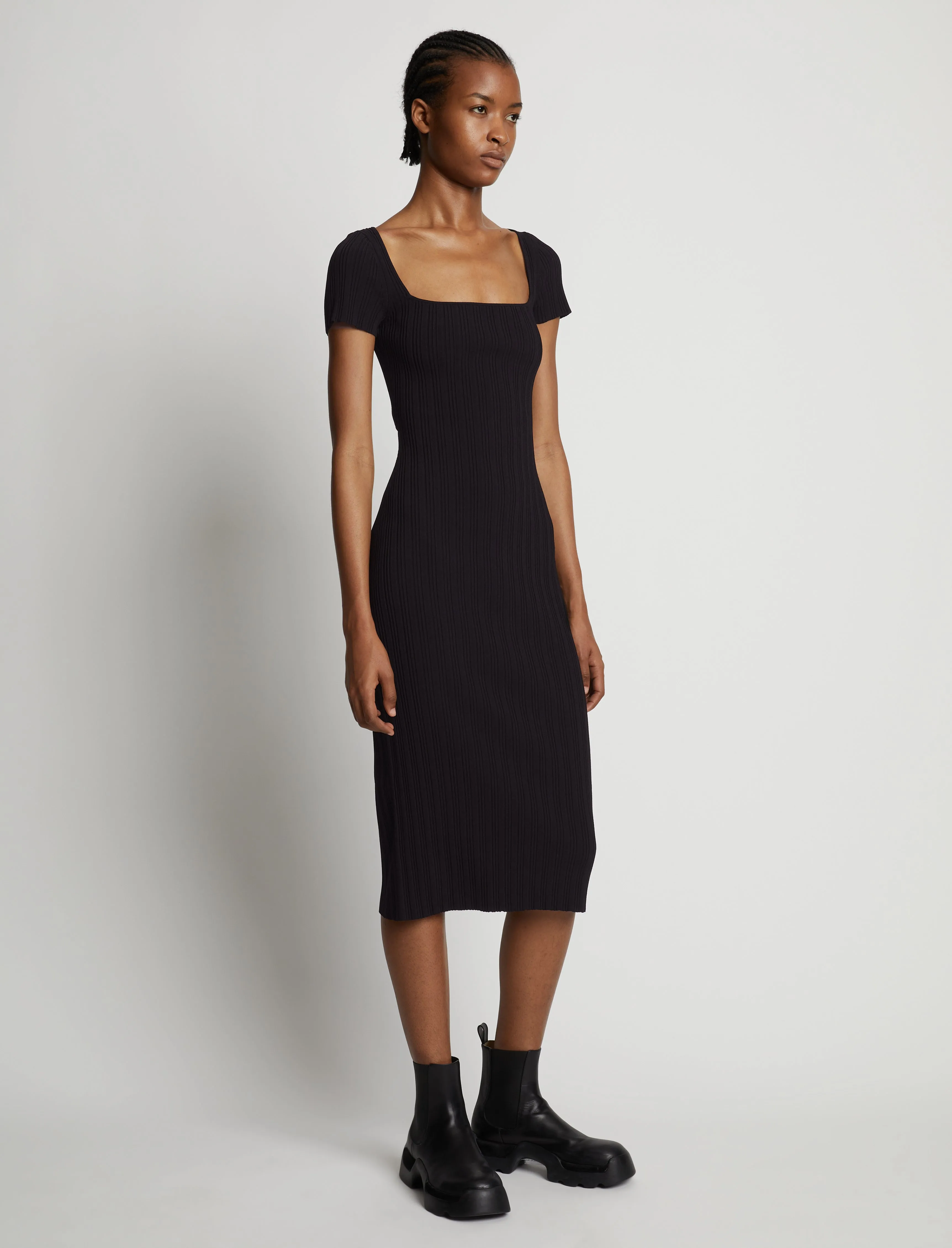 Rib Knit Short Sleeve Dress sold by Proenza Schouler product image thumbnail 3