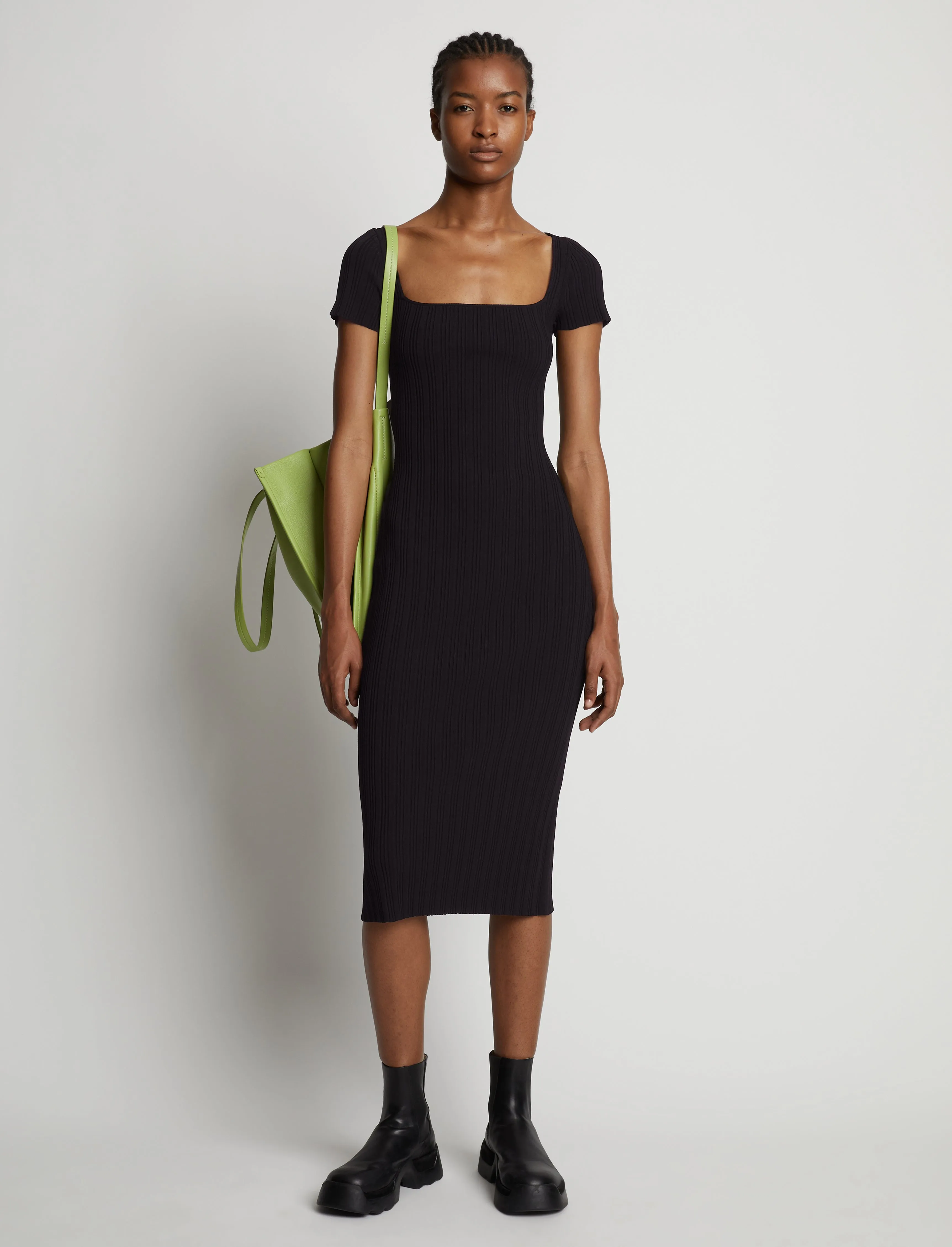 Rib Knit Short Sleeve Dress sold by Proenza Schouler product image thumbnail 2
