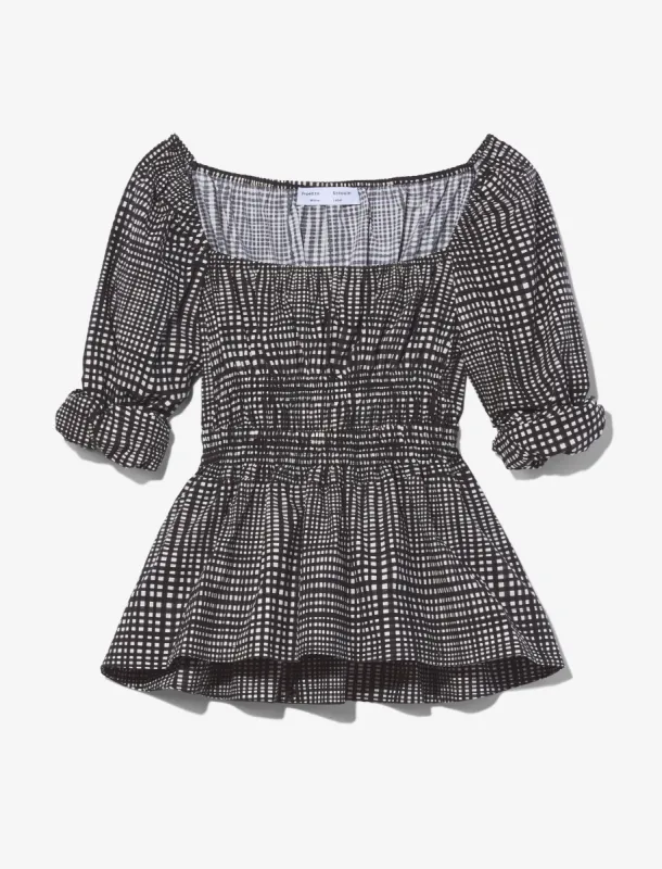 Grid Poplin Square Neck Top made by Proenza Schouler