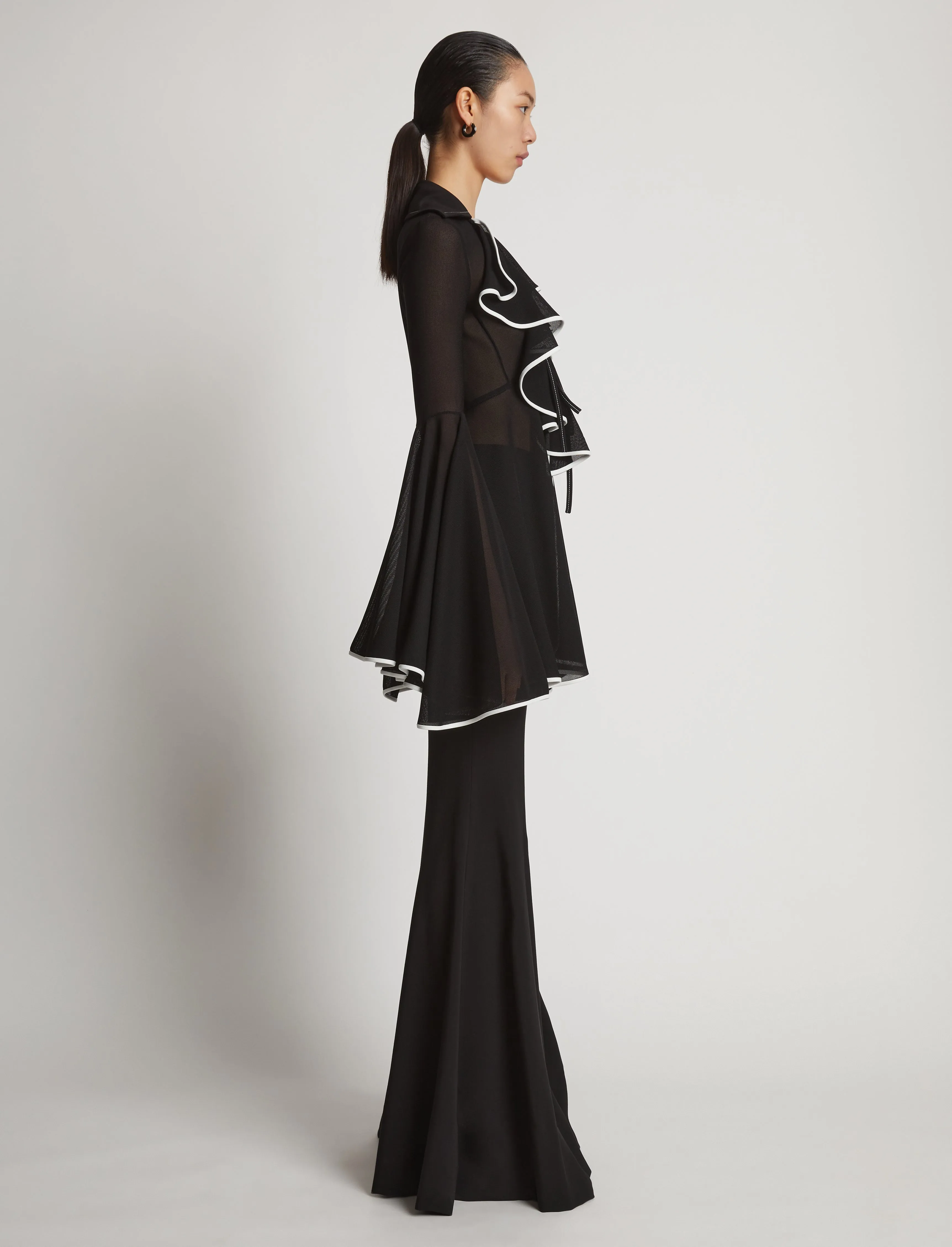 Solid Mesh Ruffle Shirt sold by Proenza Schouler product image thumbnail 4
