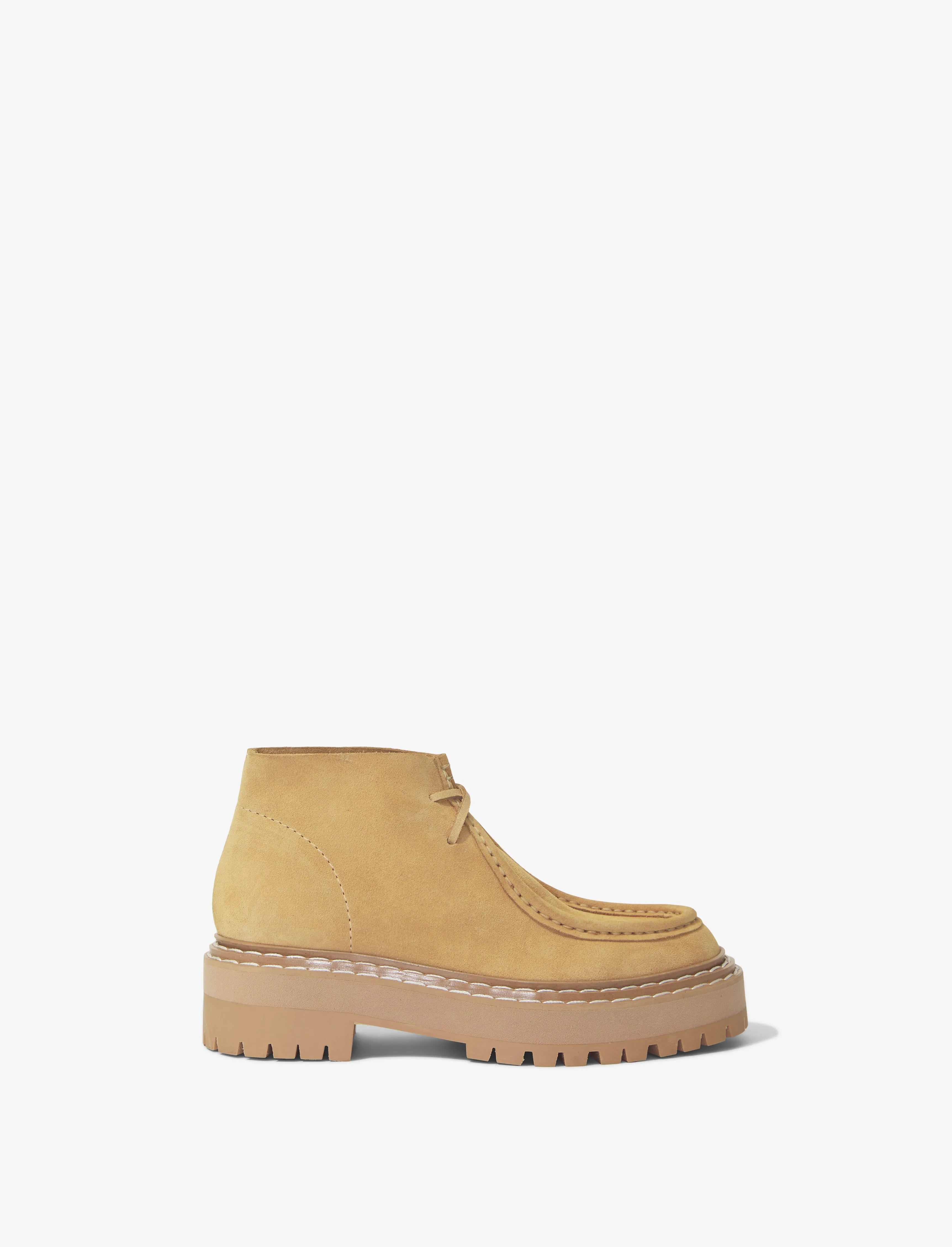 Lug Sole Platform Lace Up Boots in Suede sold by Proenza Schouler