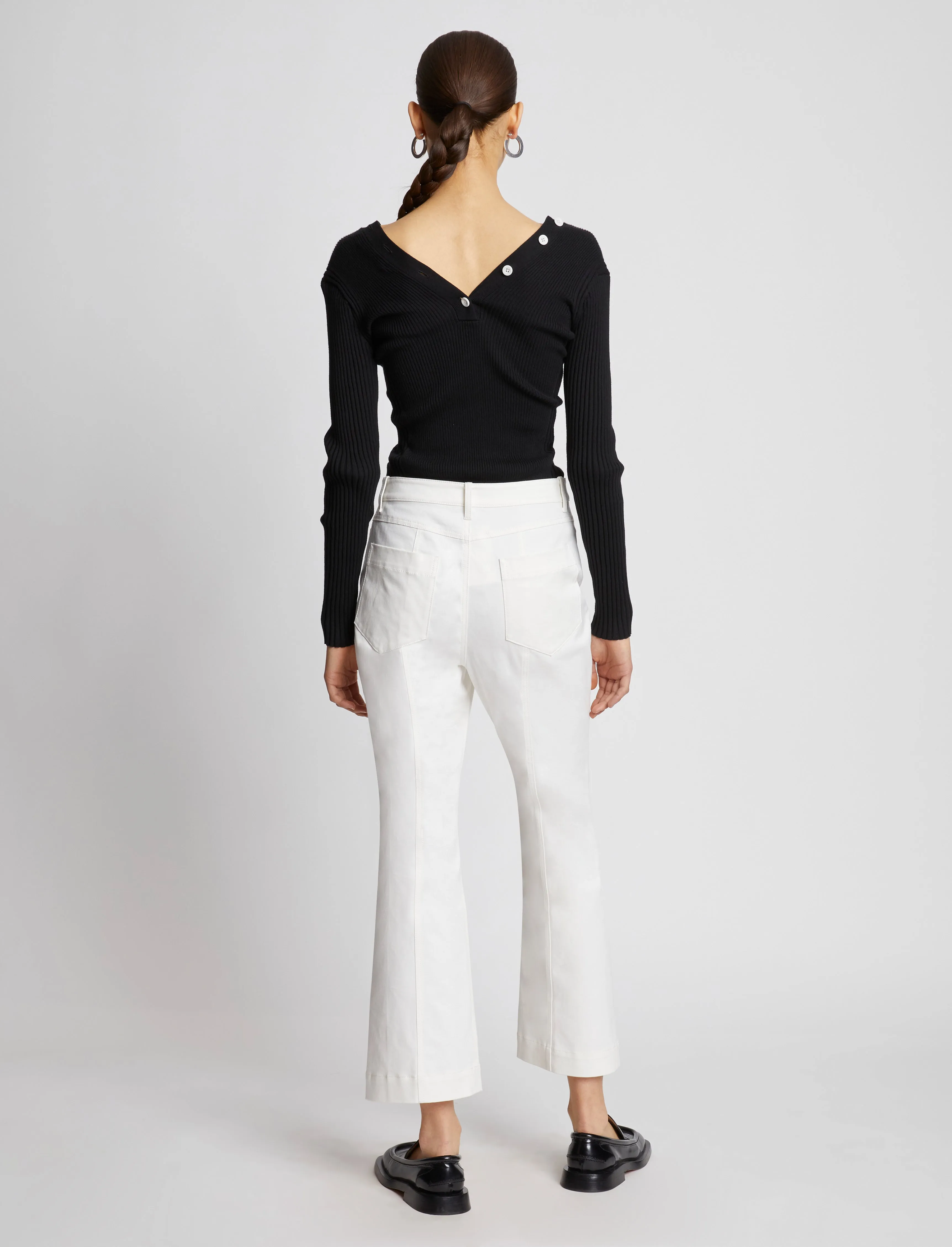 Cotton Twill Cropped Pants - OFF WHITE sold by Proenza Schouler product image thumbnail 4