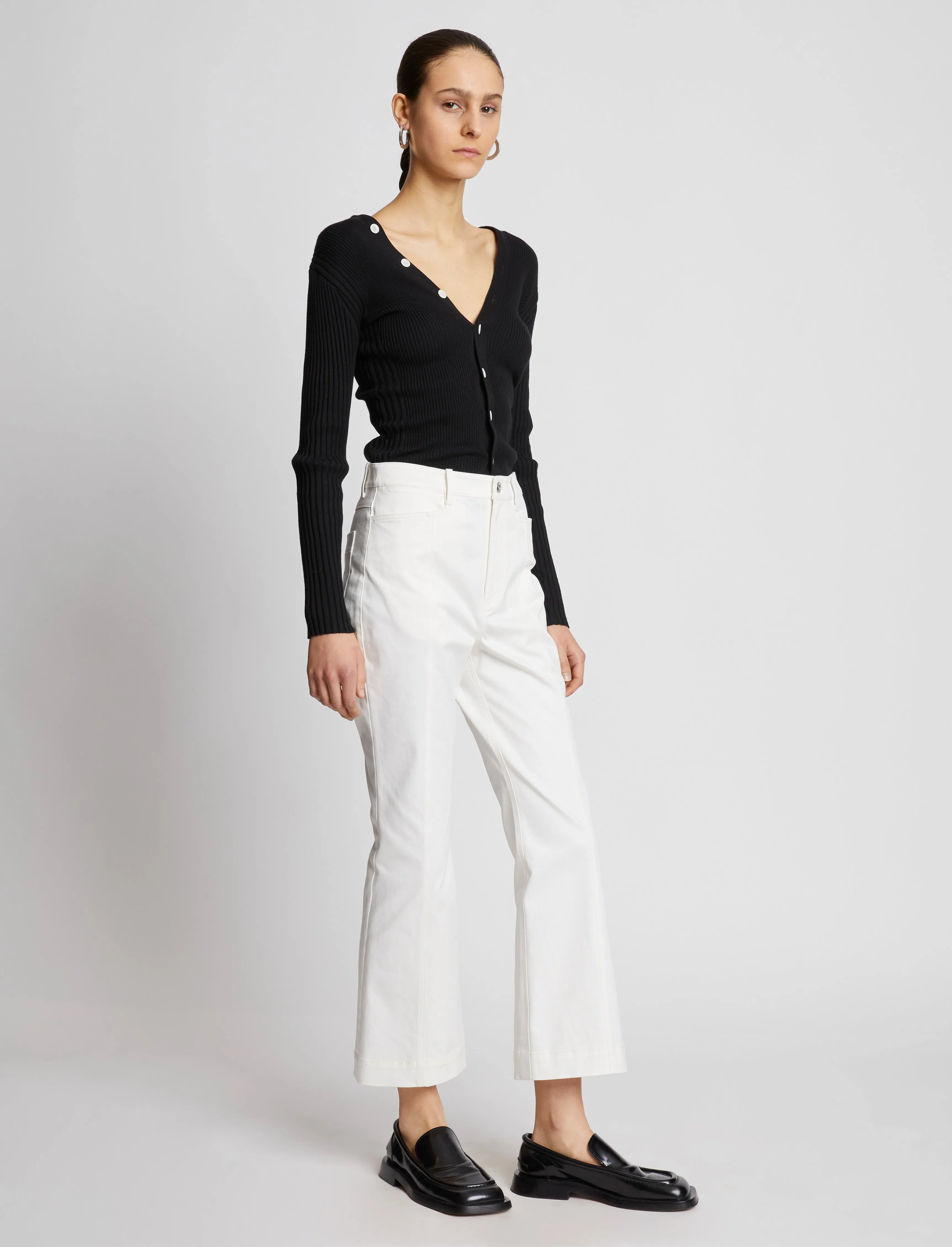 Cotton Twill Cropped Pants - OFF WHITE sold by Proenza Schouler product image thumbnail 3