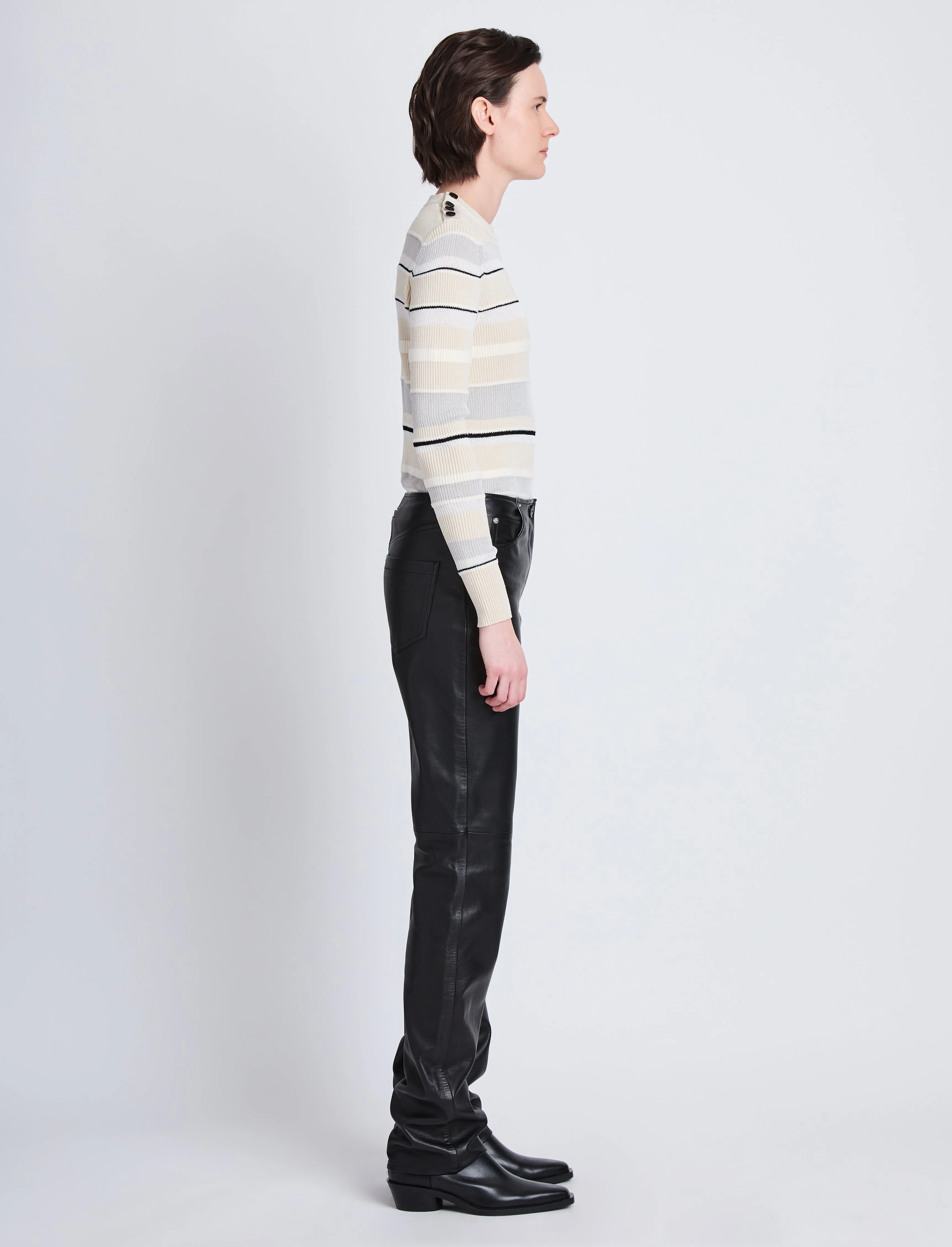 Judy Sweater in Textured Striped Knit sold by Proenza Schouler product image thumbnail 4