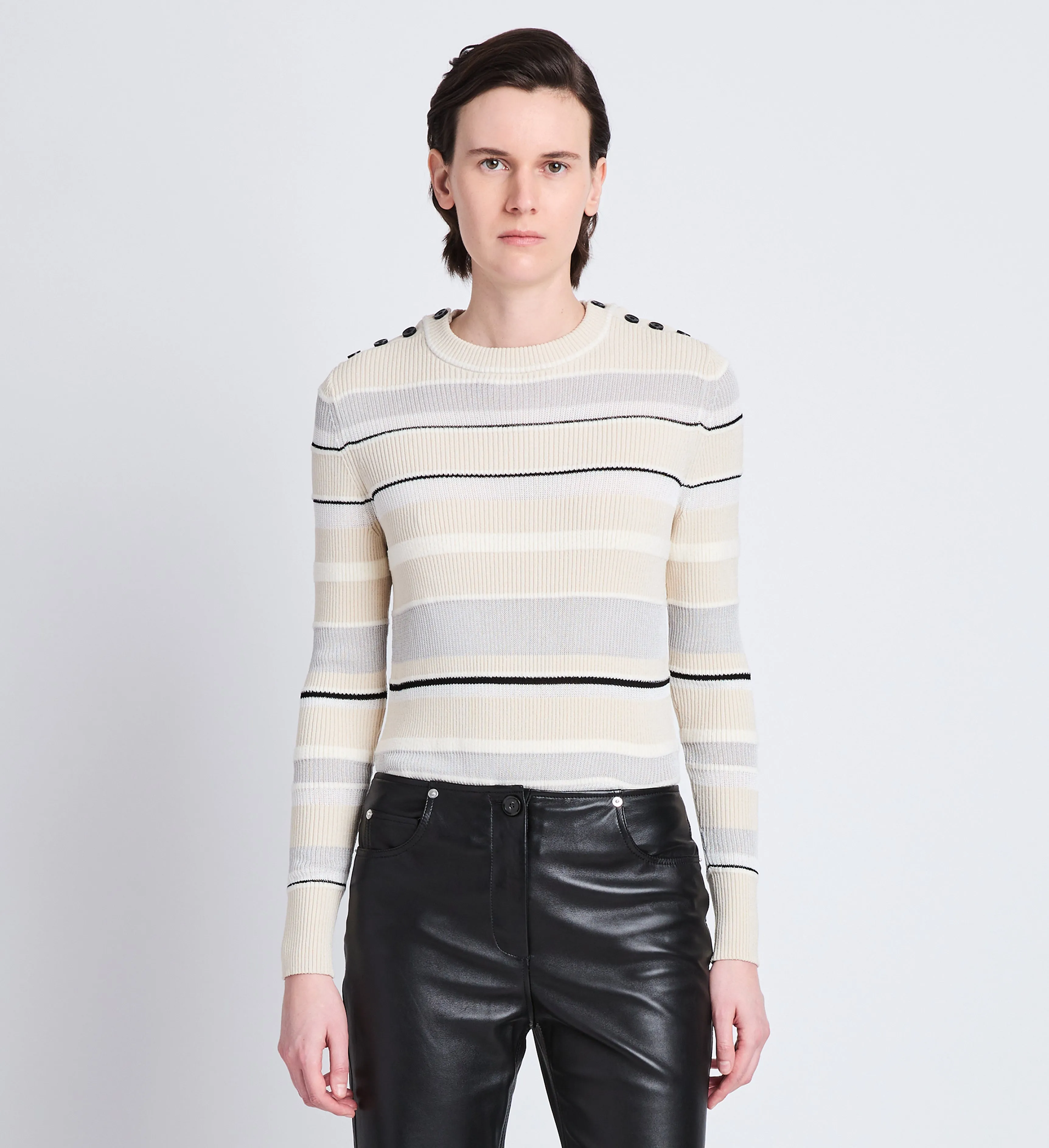 Judy Sweater in Textured Striped Knit sold by Proenza Schouler product image thumbnail 2