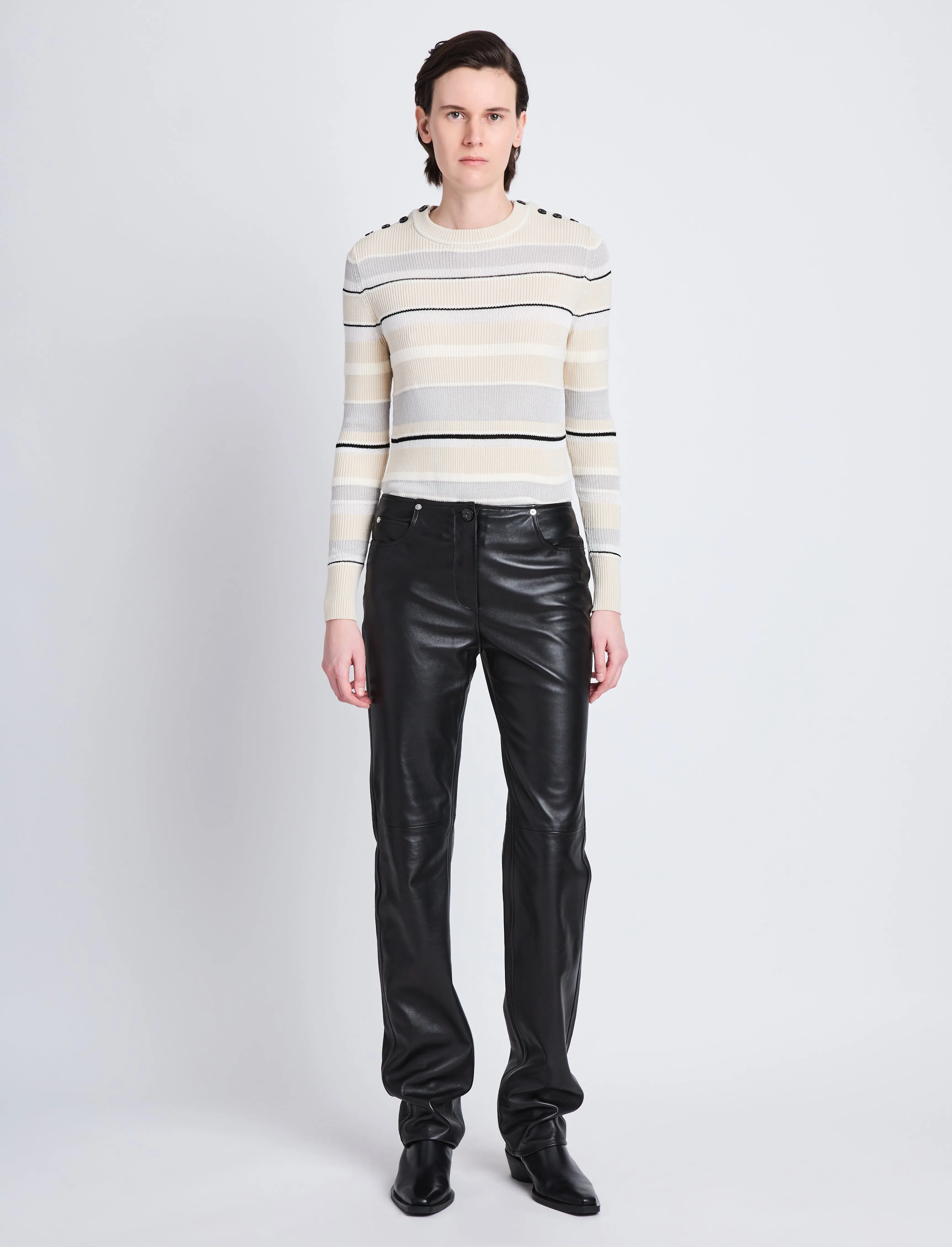 Judy Sweater in Textured Striped Knit sold by Proenza Schouler product image thumbnail 3