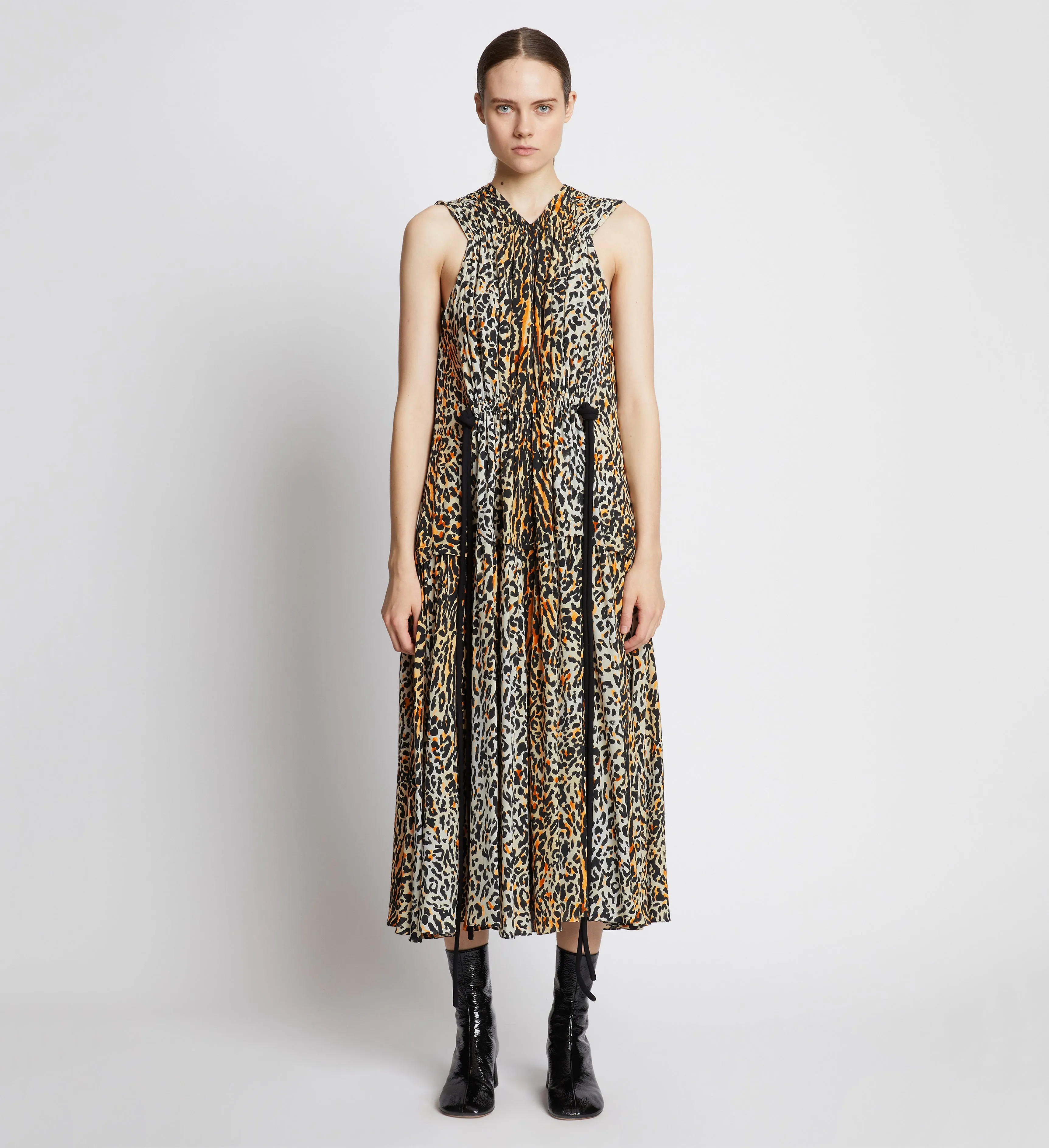 Printed Leopard Crepe De Chine Sleeveless Dress sold by Proenza Schouler product image thumbnail 2
