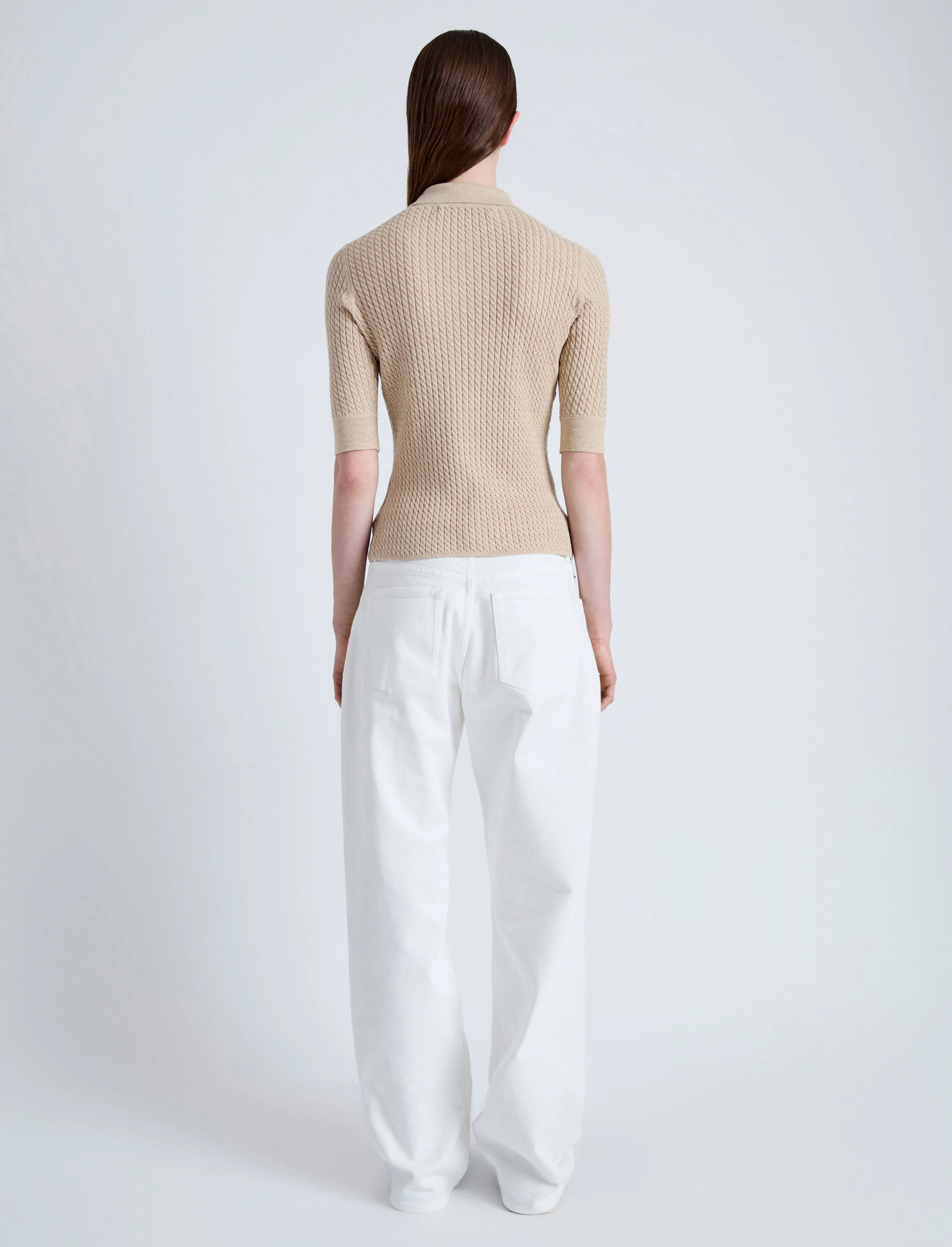 Sera Knit Polo in Micro Cable sold by Proenza Schouler product image thumbnail 5