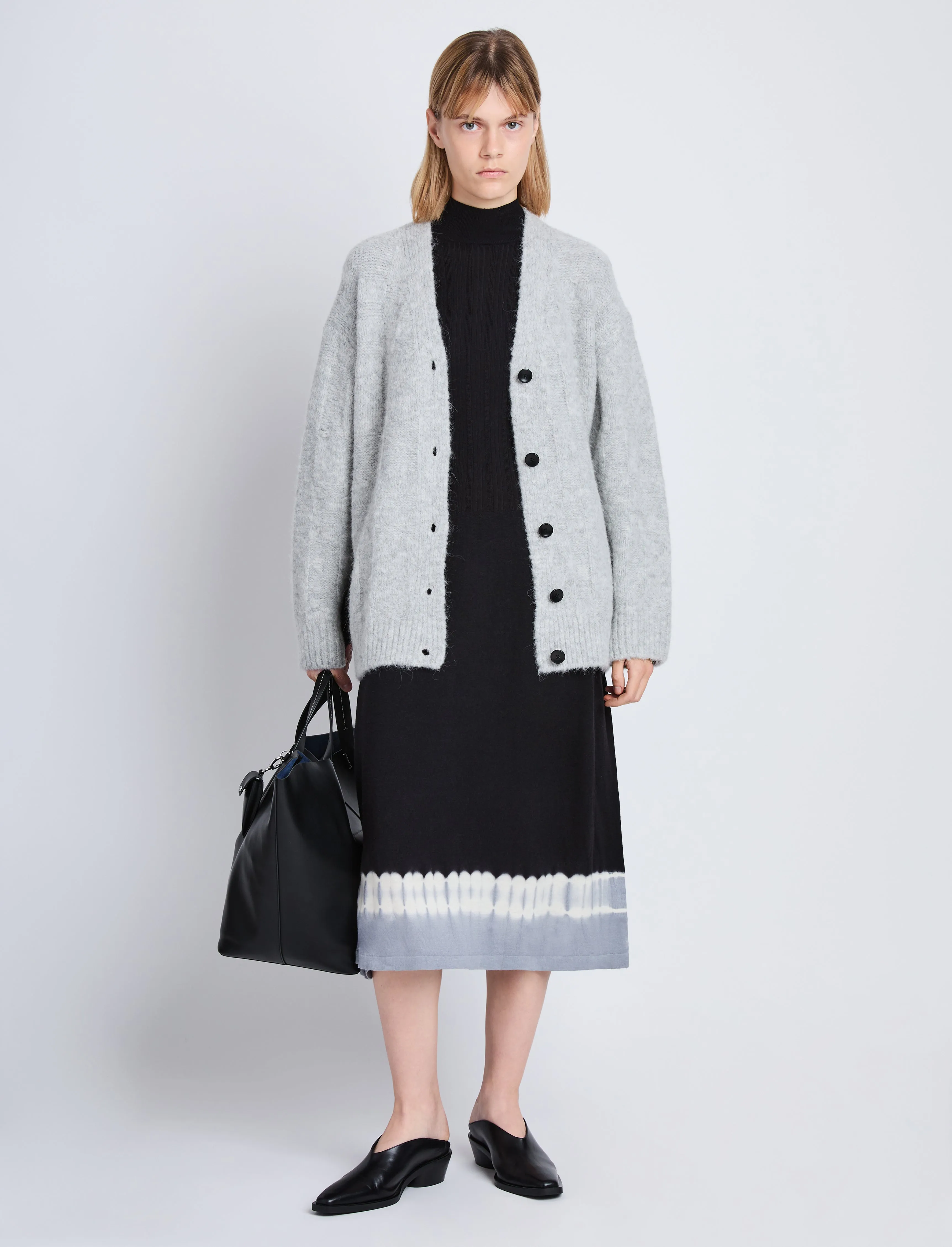 Alana Cardigan in Plaid Textured Alpaca sold by Proenza Schouler product image thumbnail 3
