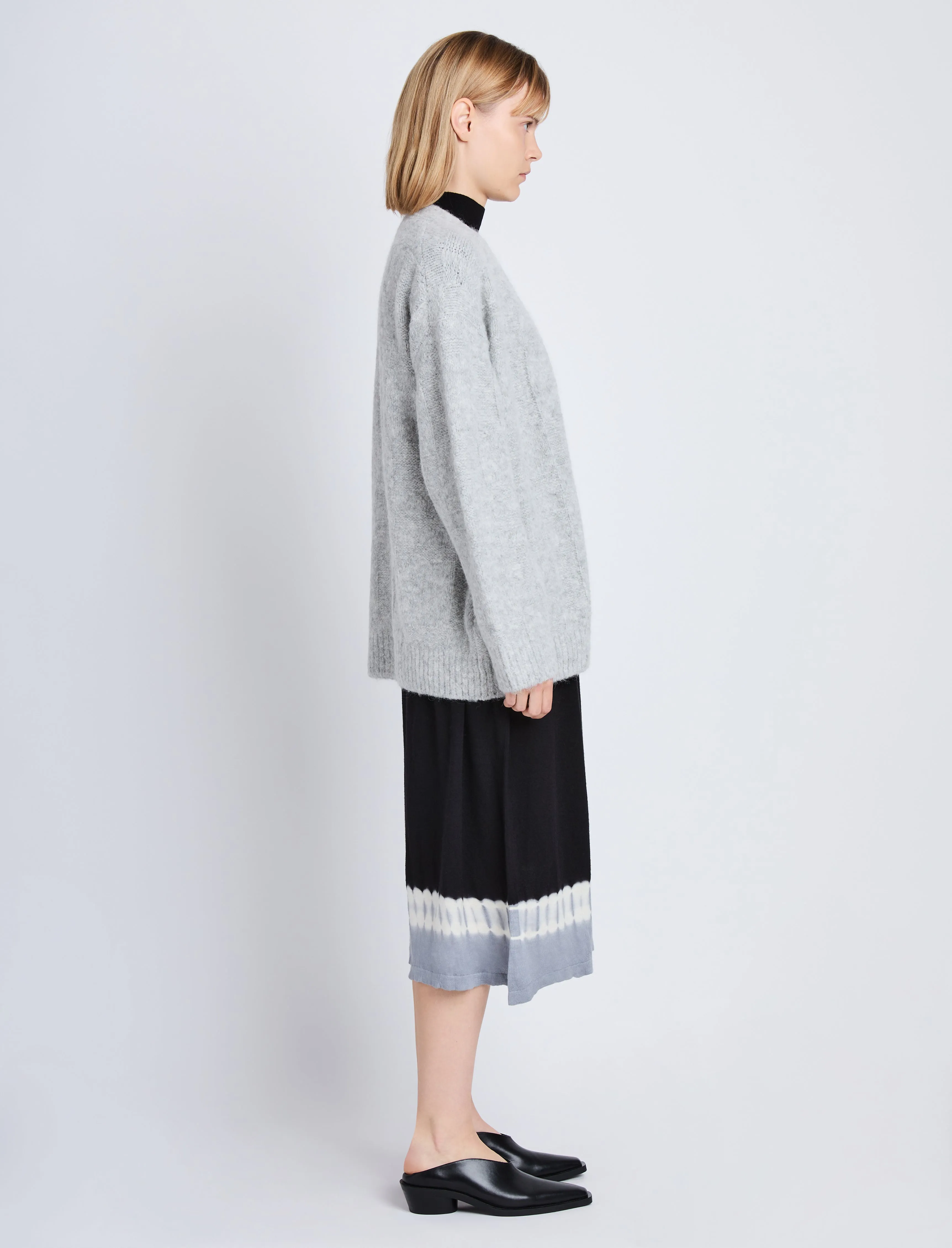 Alana Cardigan in Plaid Textured Alpaca sold by Proenza Schouler product image thumbnail 4