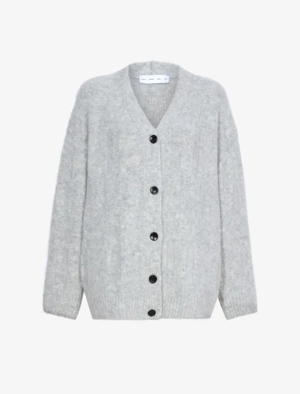 Alana Cardigan in Plaid Textured Alpaca sold by Proenza Schouler
