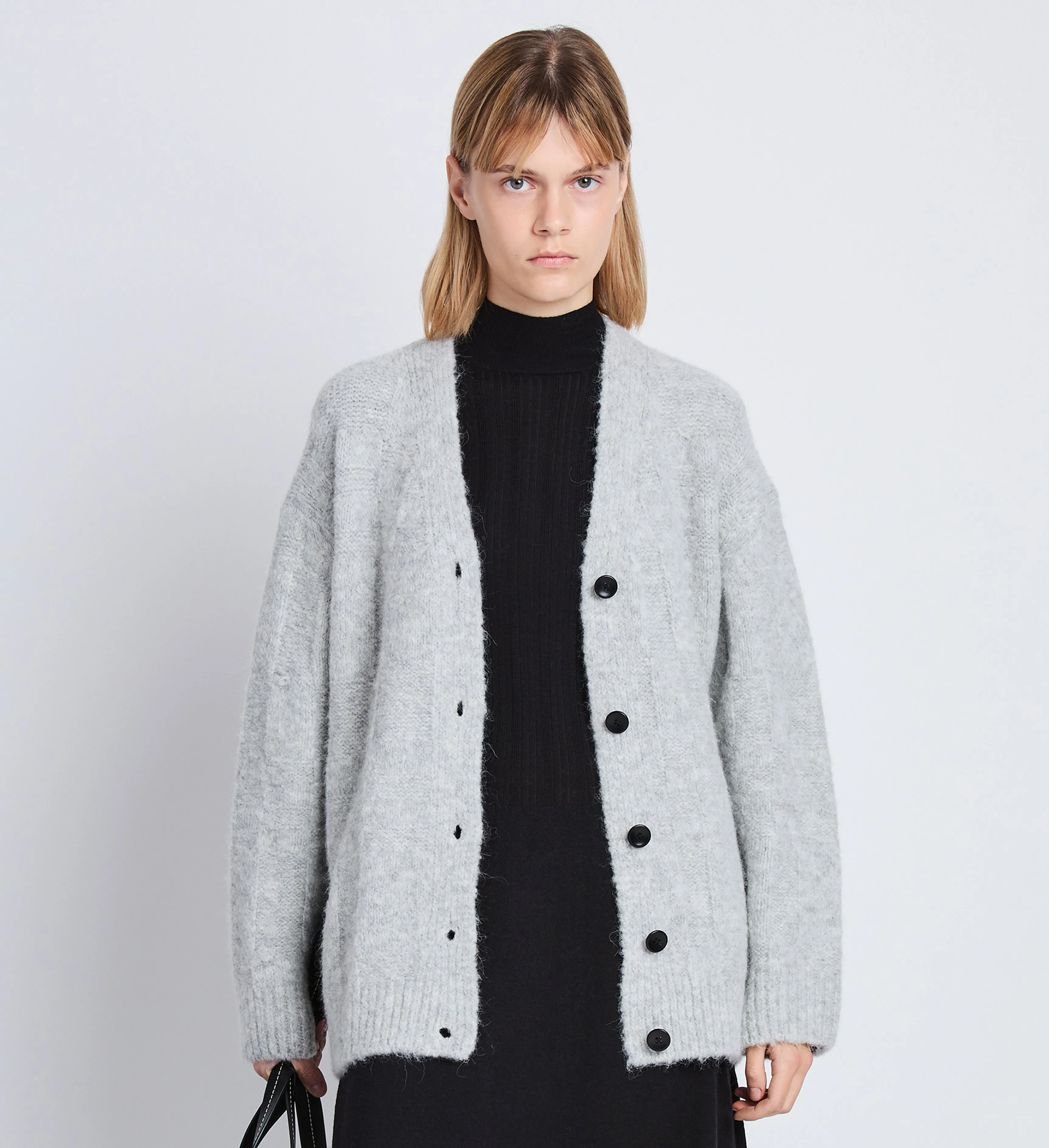 Alana Cardigan in Plaid Textured Alpaca sold by Proenza Schouler product image thumbnail 2