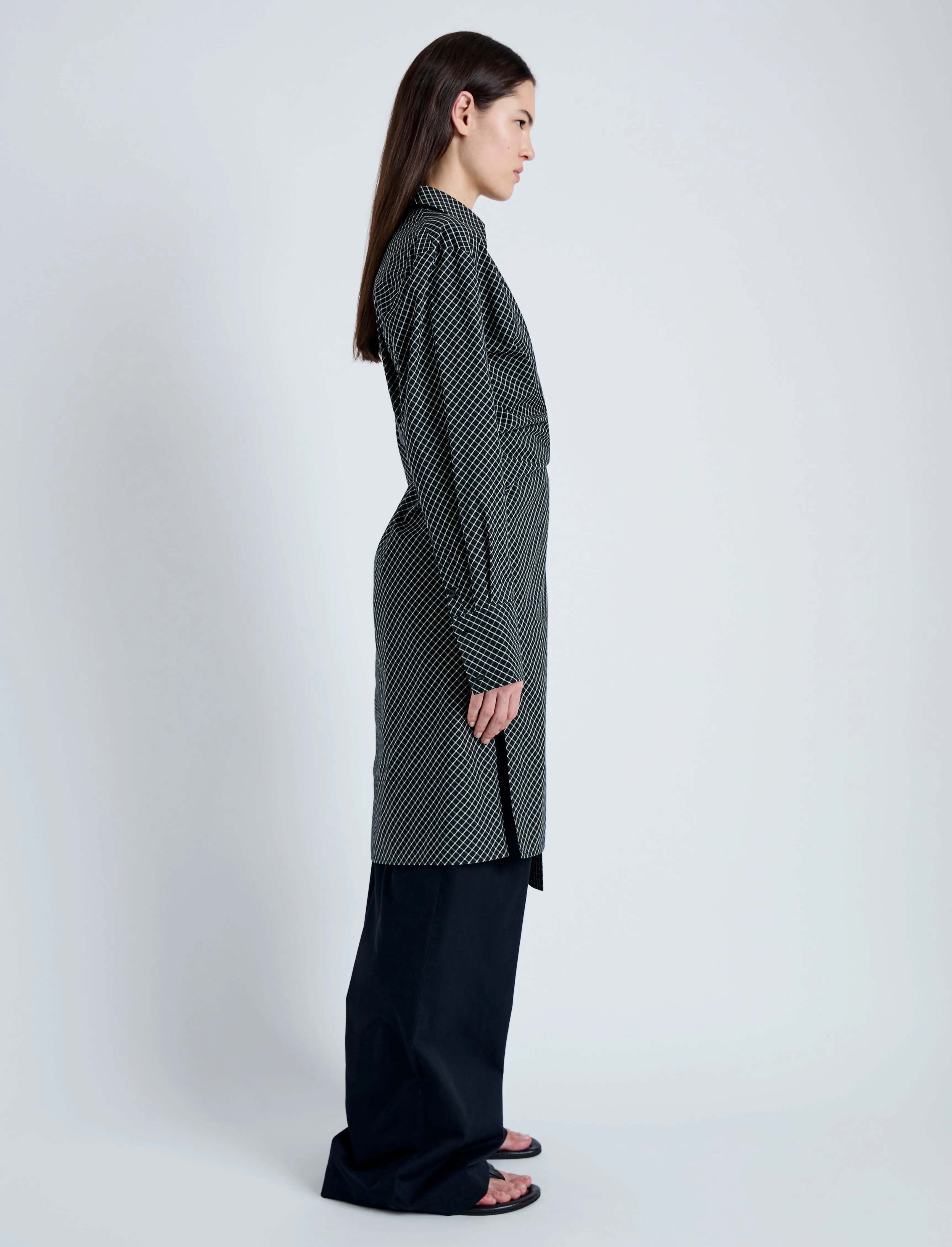 Lane Wrap Dress in Yarn Dye Shirting sold by Proenza Schouler product image thumbnail 3