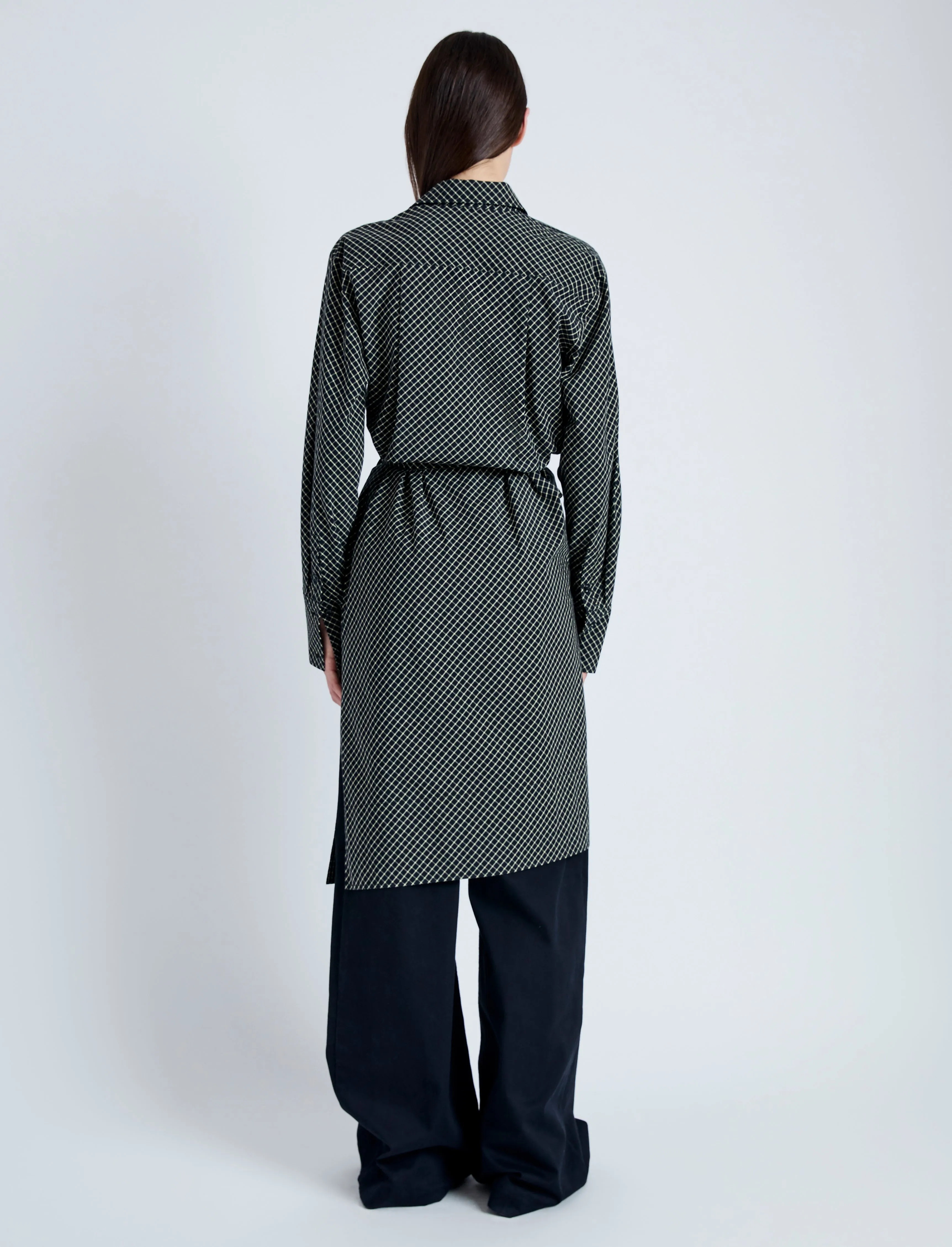 Lane Wrap Dress in Yarn Dye Shirting sold by Proenza Schouler product image thumbnail 4
