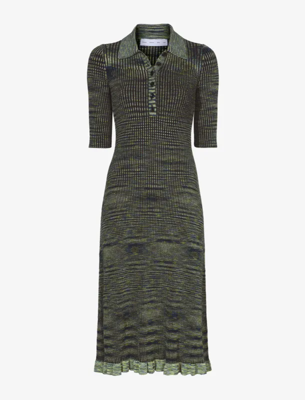 Space Dye Rib Knit Polo Dress sold by Proenza Schouler