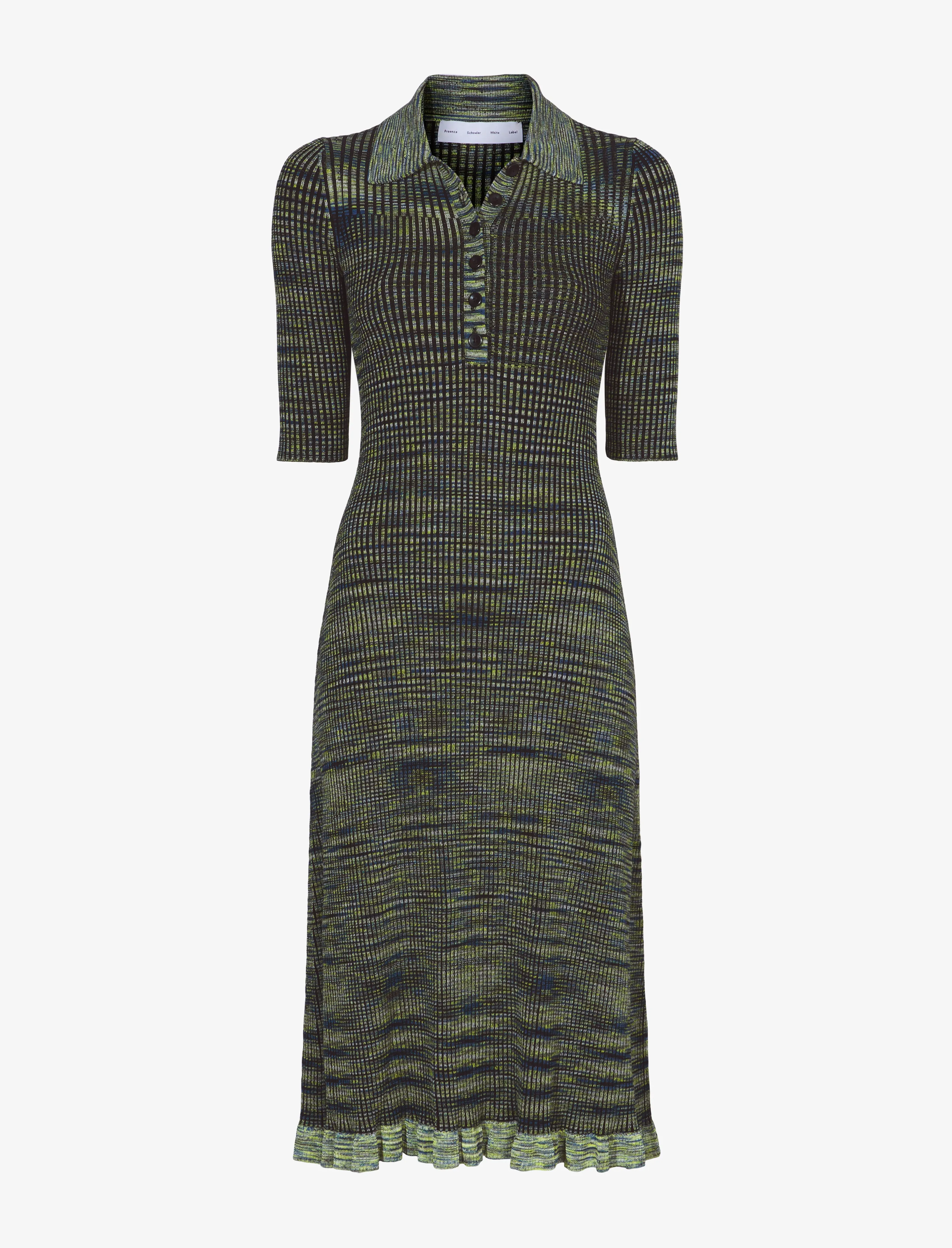 Space Dye Rib Knit Polo Dress sold by Proenza Schouler