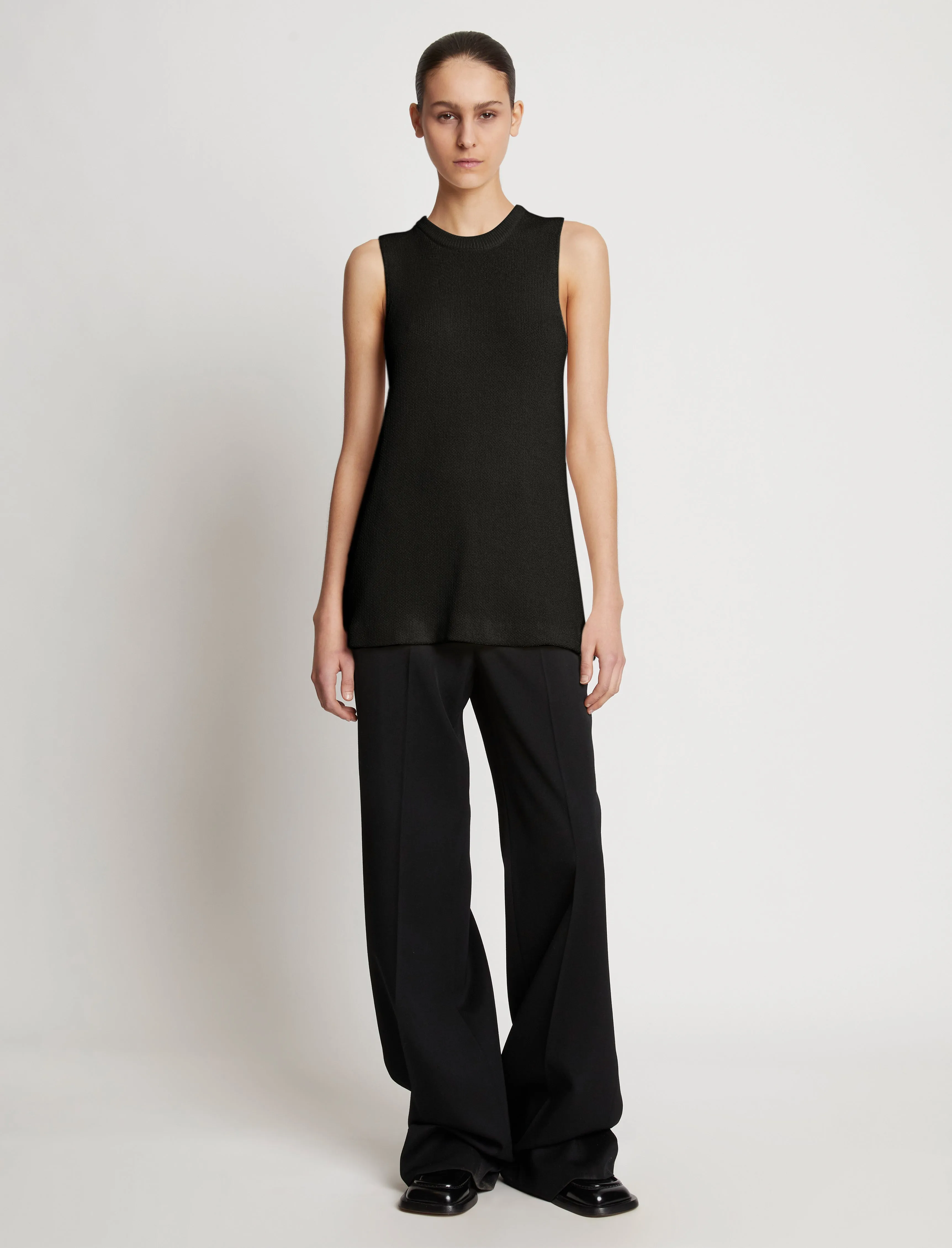 Twist Back Viscose Crepe Knit Tank - BLACK sold by Proenza Schouler product image thumbnail 3