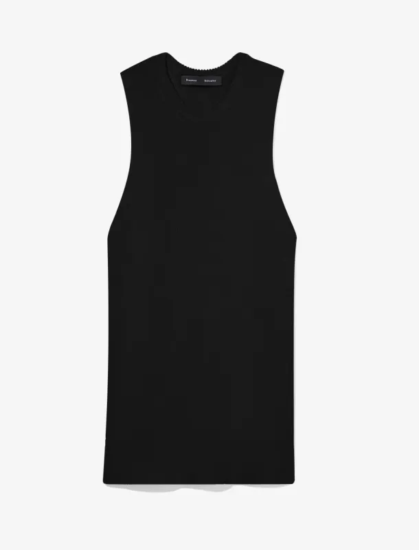 Twist Back Viscose Crepe Knit Tank - BLACK sold by Proenza Schouler
