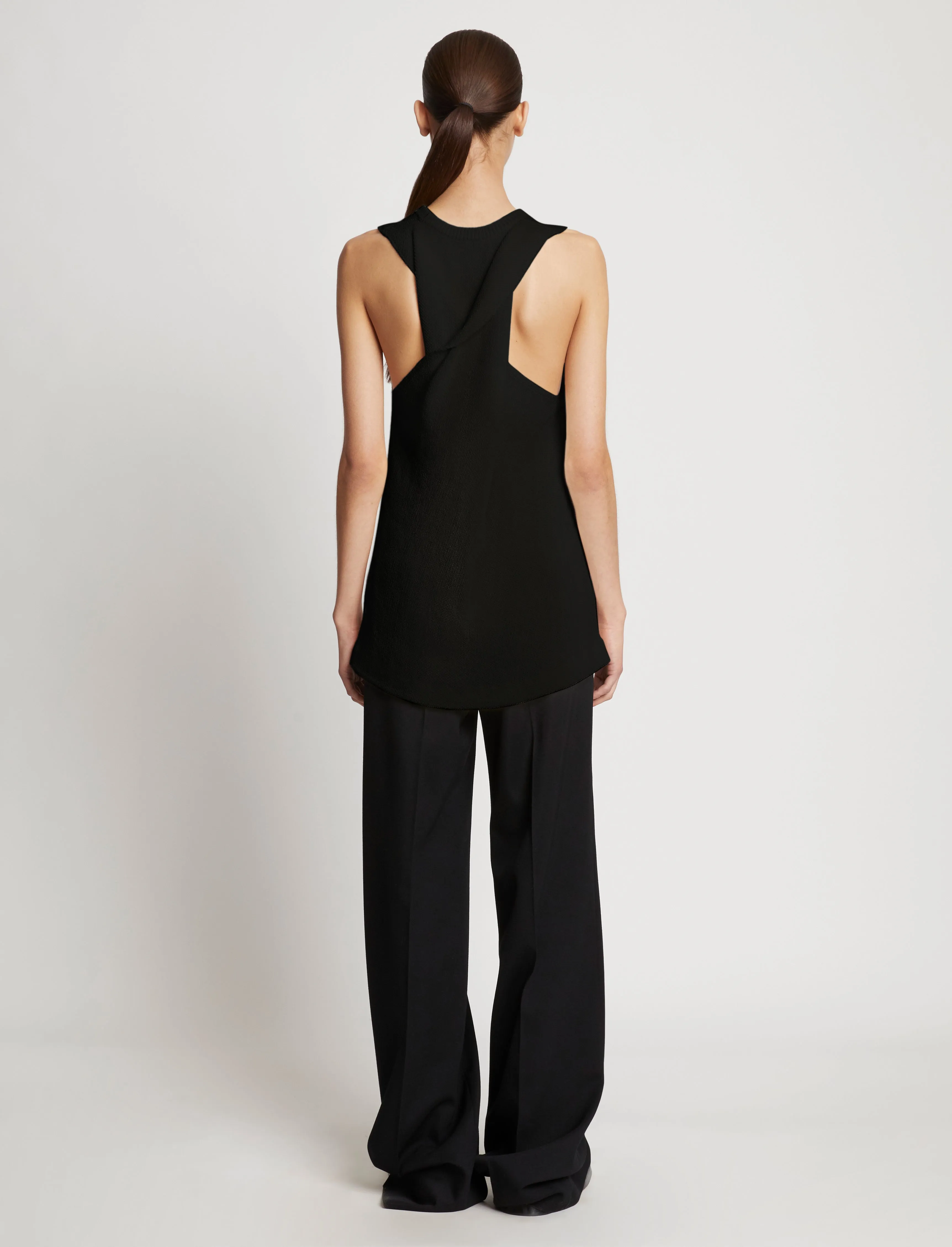 Twist Back Viscose Crepe Knit Tank - BLACK sold by Proenza Schouler product image thumbnail 5