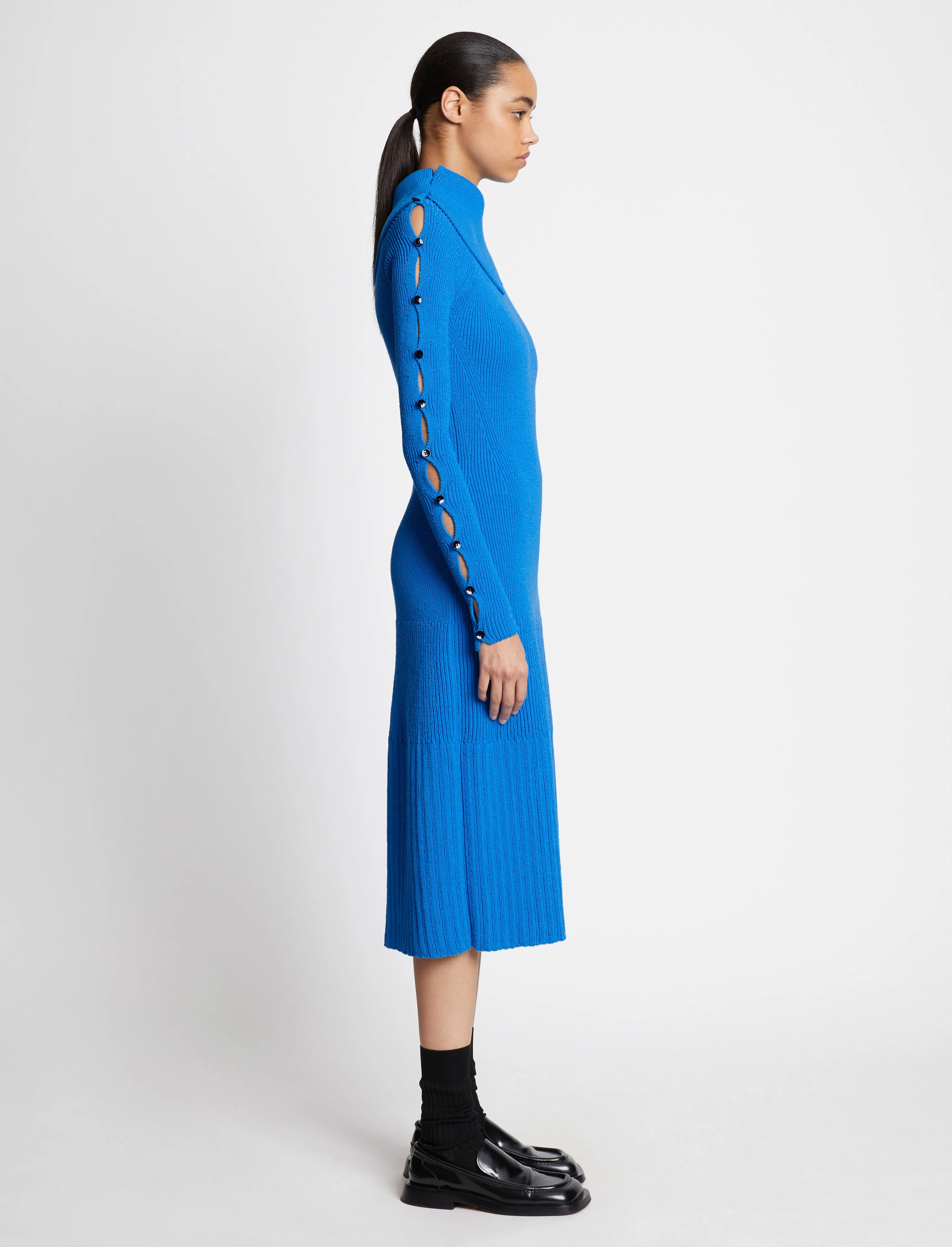 Cotton Rib Knit Dress - BLUE sold by Proenza Schouler product image thumbnail 3
