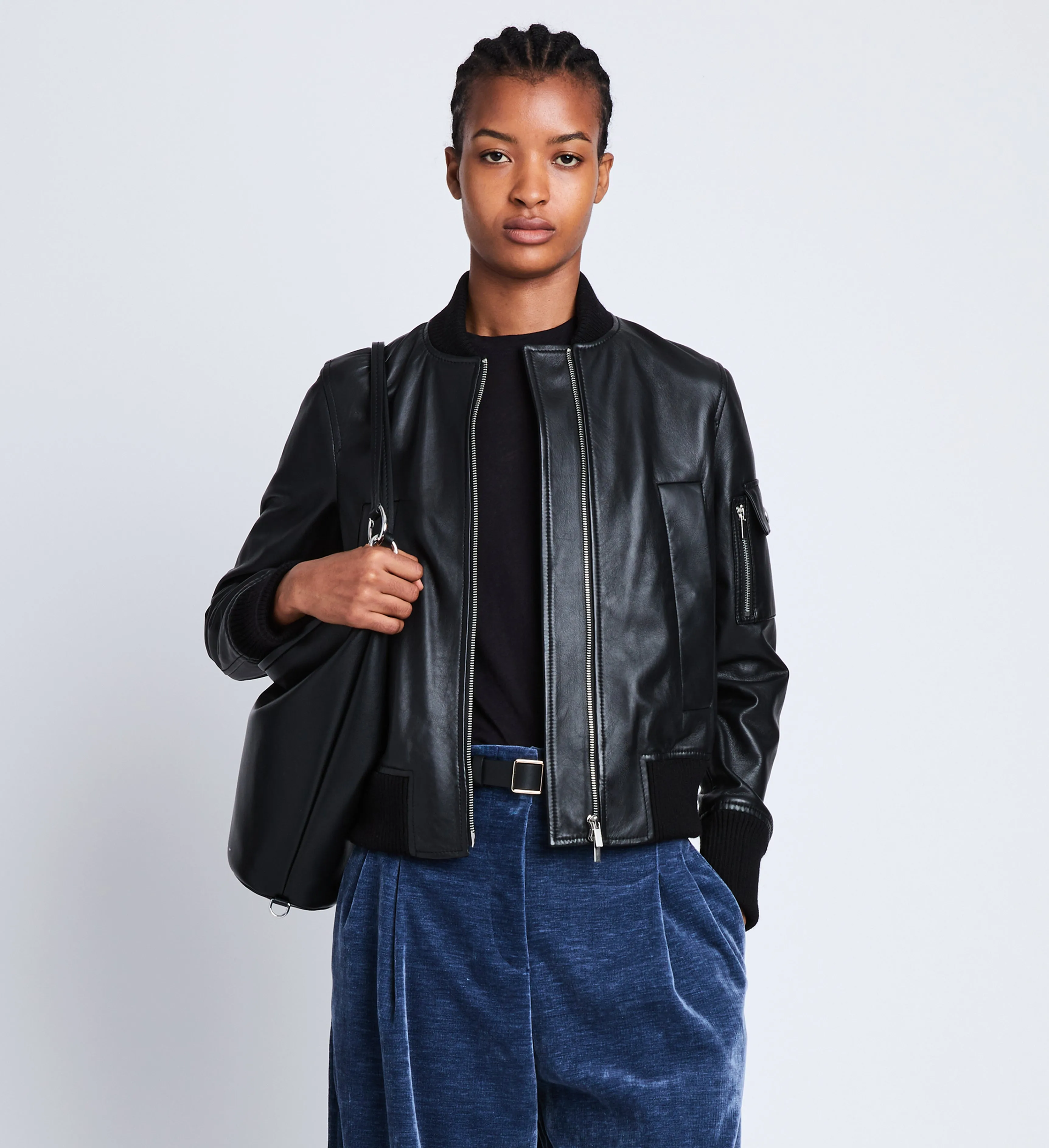 Mika Bomber Jacket in Lightweight Leather sold by Proenza Schouler product image thumbnail 2