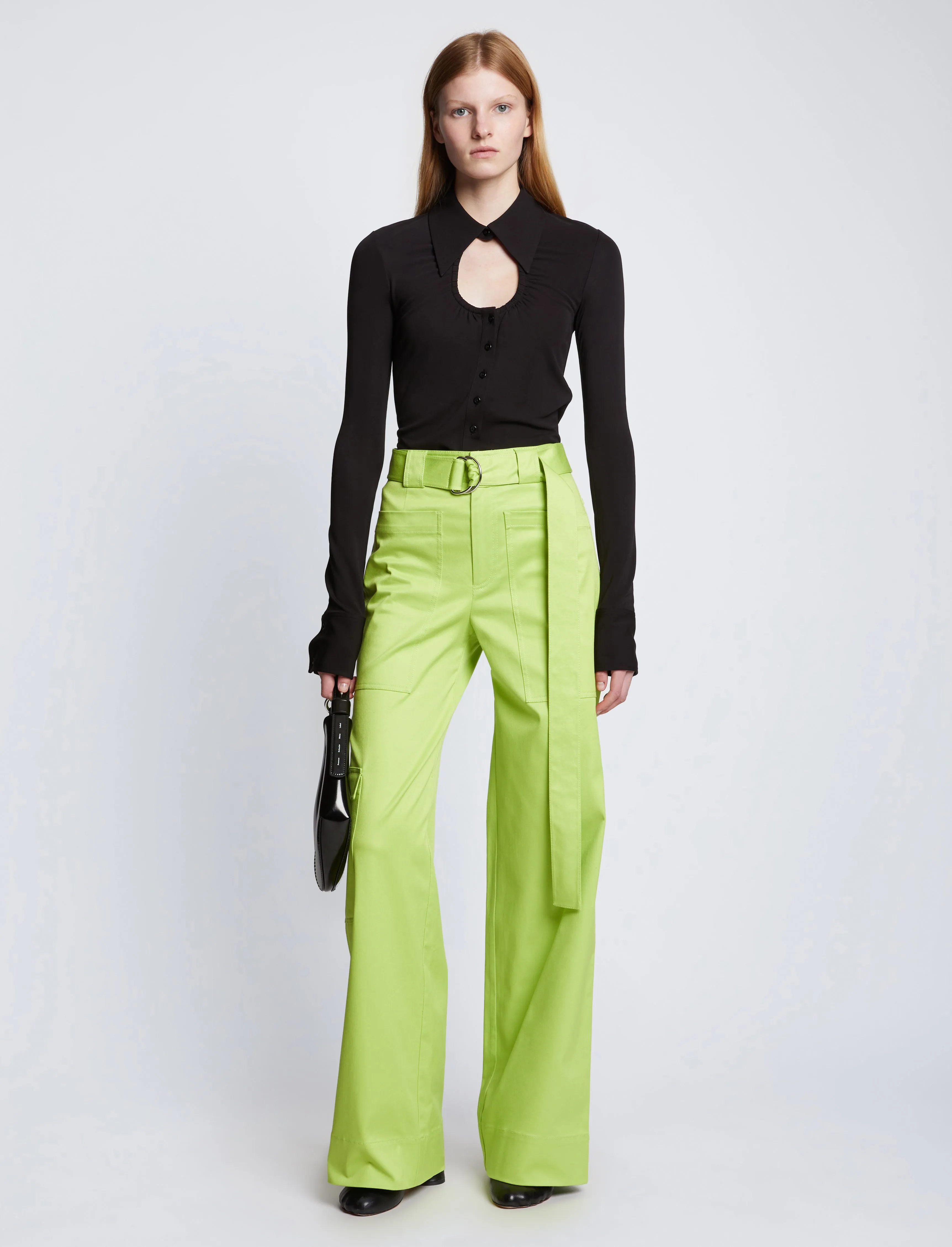 Long Sleeve Jersey Keyhole Top sold by Proenza Schouler product image thumbnail 3
