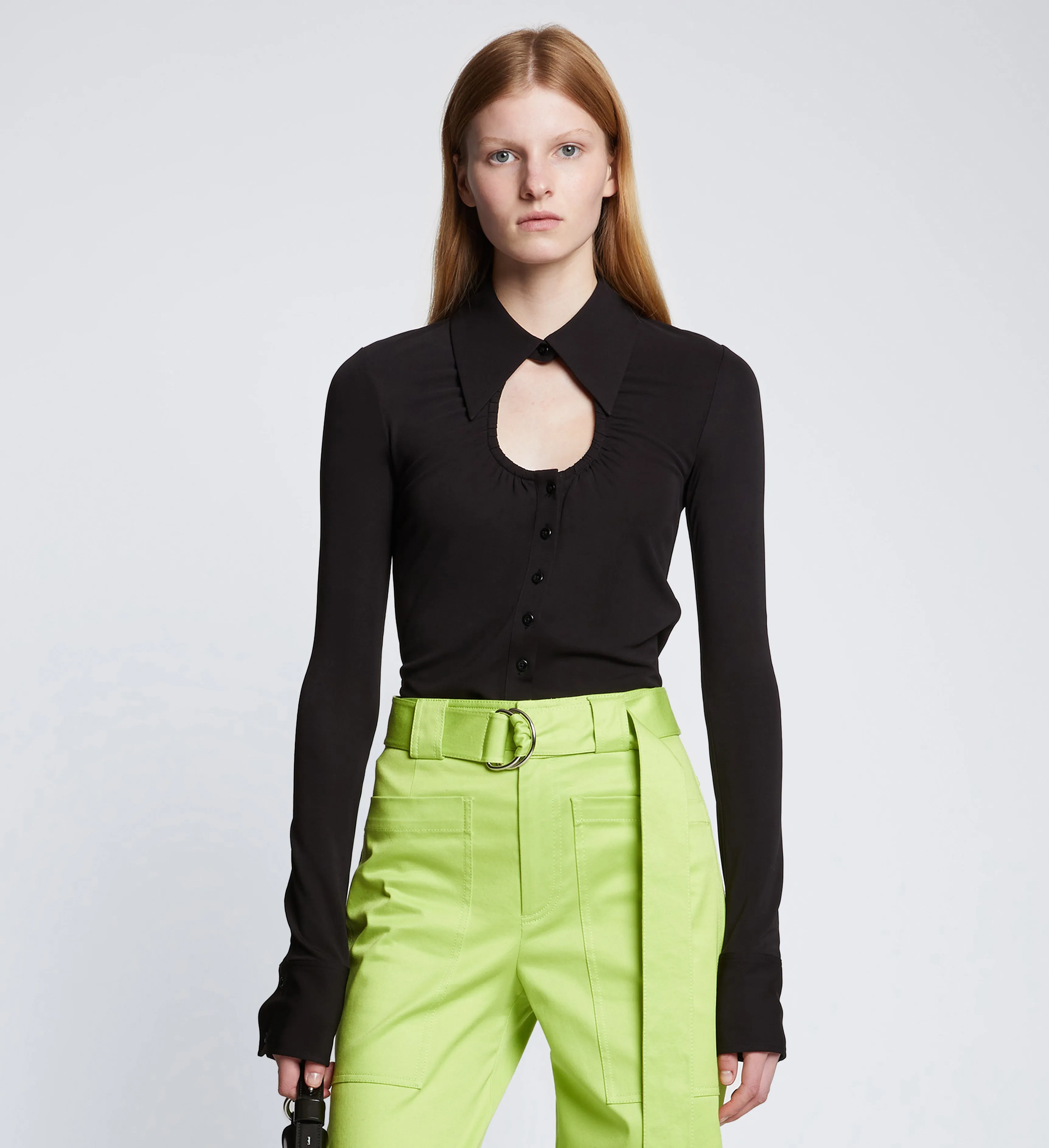 Long Sleeve Jersey Keyhole Top sold by Proenza Schouler product image thumbnail 2