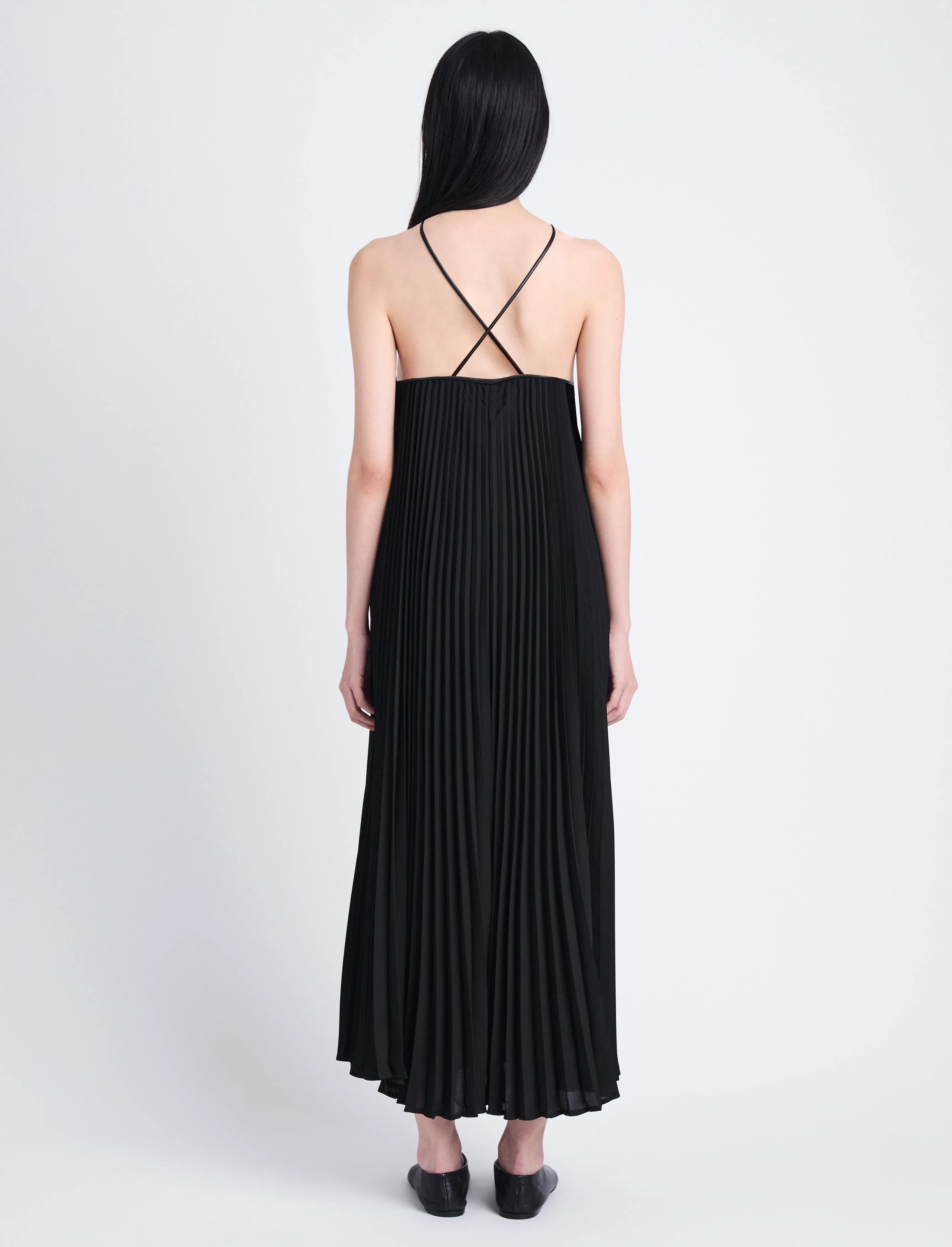 Celeste Pleated Dress in Lightweight Crepe sold by Proenza Schouler product image thumbnail 4